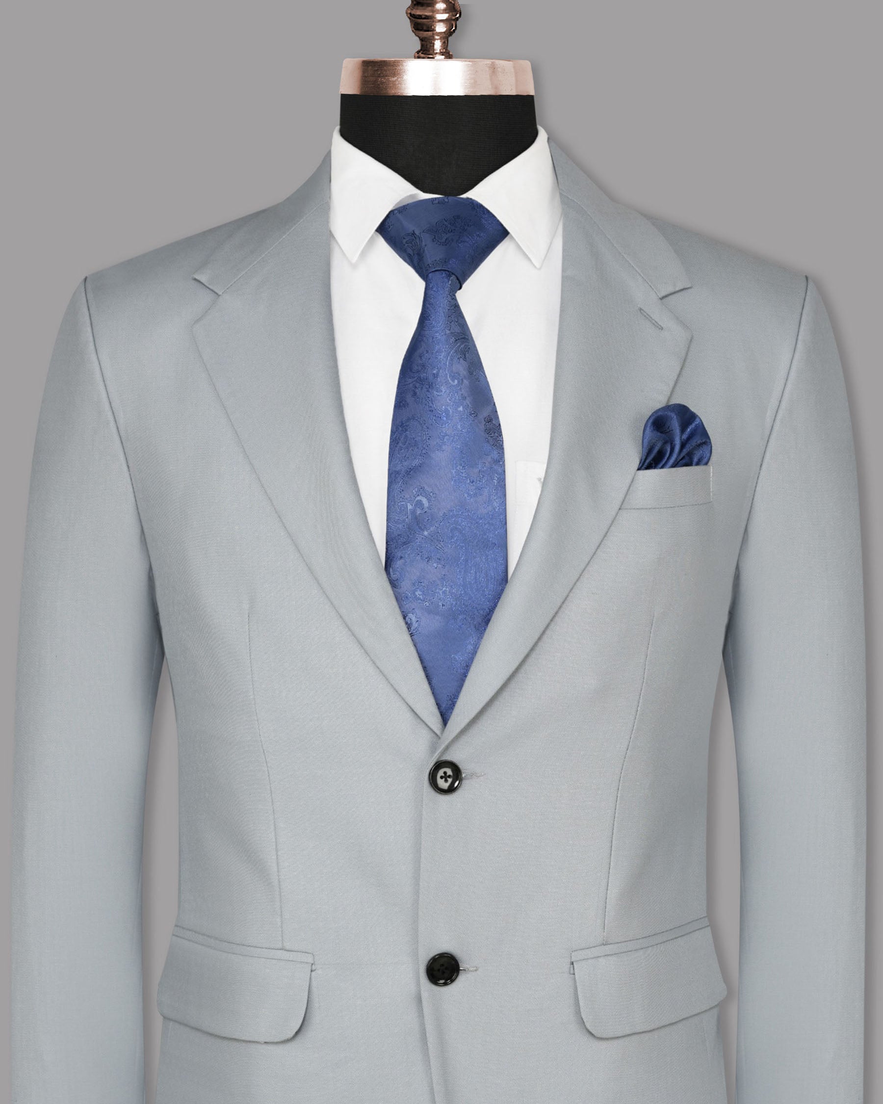 Light Grey Subtle Textured Wool Blend Blazer BL791SB-46, BL791SB-54, BL791SB-58, BL791SB-40, BL791SB-44, BL791SB-36, BL791SB-38, BL791SB-42, BL791SB-48, BL791SB-50, BL791SB-52, BL791SB-56, BL791SB-60