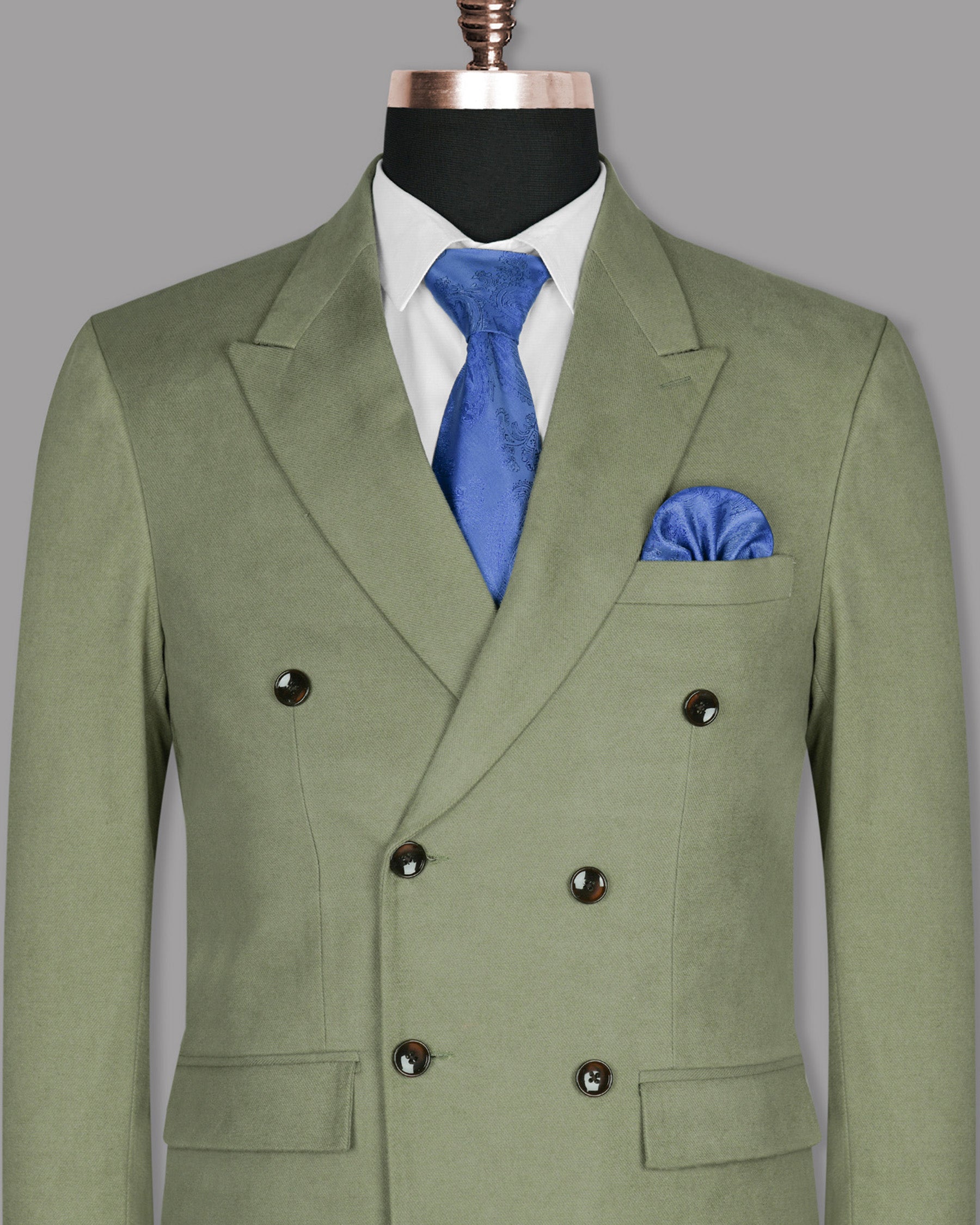 Crocodile Green Heavyweight Premium Cotton Double-Breasted Winter Blazer BL918-DB-44, BL918-DB-46, BL918-DB-48, BL918-DB-50, BL918-DB-52, BL918-DB-36, BL918-DB-40, BL918-DB-42, BL918-DB-54, BL918-DB-58, BL918-DB-38, BL918-DB-60, BL918-DB-56