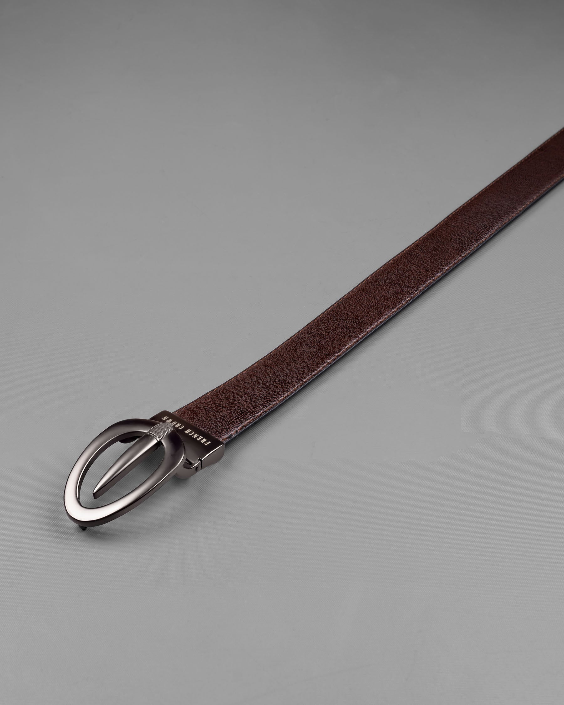 Matt Grey Oval buckled Reversible jade Black and Brown Slight Textured Vegan Leather Handcrafted Belt BT025-28, BT025-30, BT025-32, BT025-34, BT025-36, BT025-38