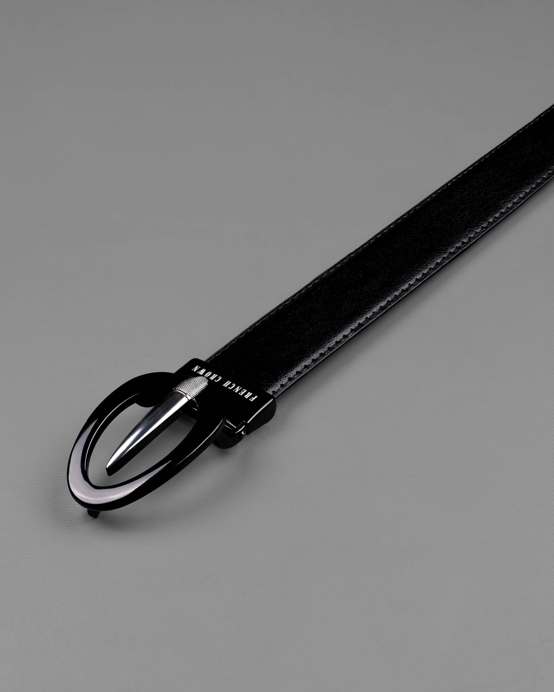 Glossy Black and Silver Oval buckled Reversible jade Black and Brown Slight Textured Vegan Leather Handcrafted Belt