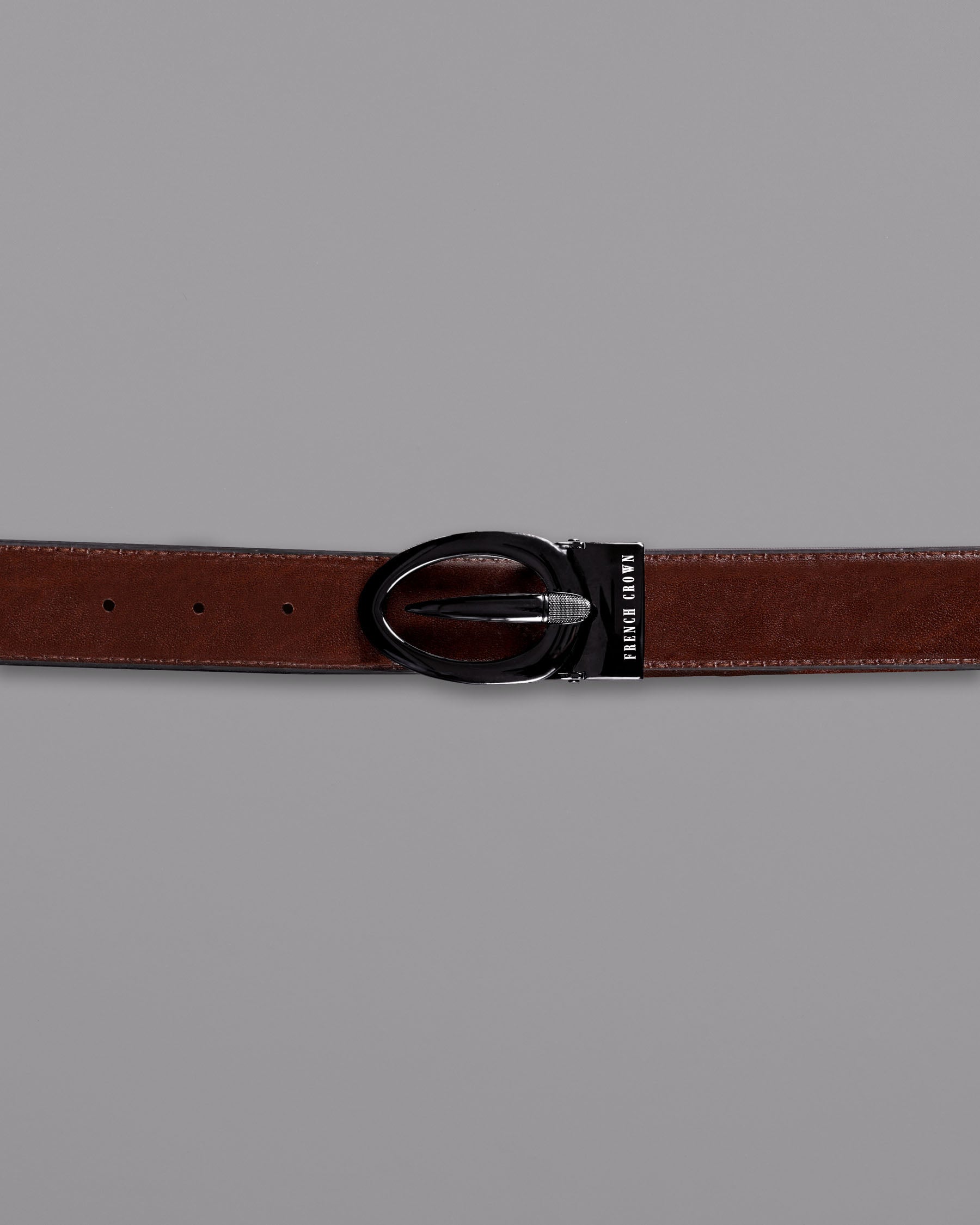 Glossy grey Oval buckled Reversible jade Black and tan Vegan Leather Handcrafted Belt