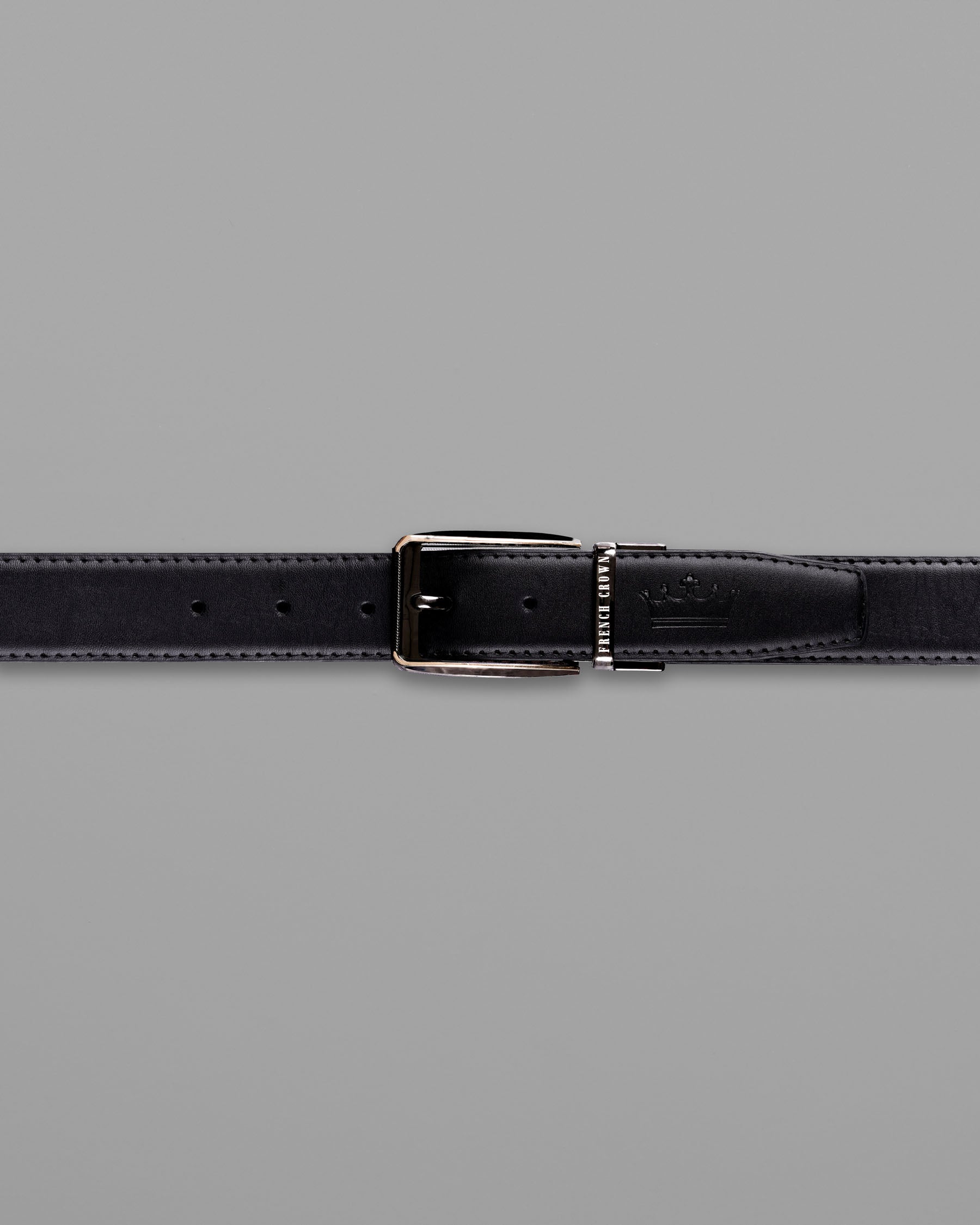 Glossy Grey with golden Patterned buckle Reversible Black and Brown Vegan Leather Handcrafted Belt