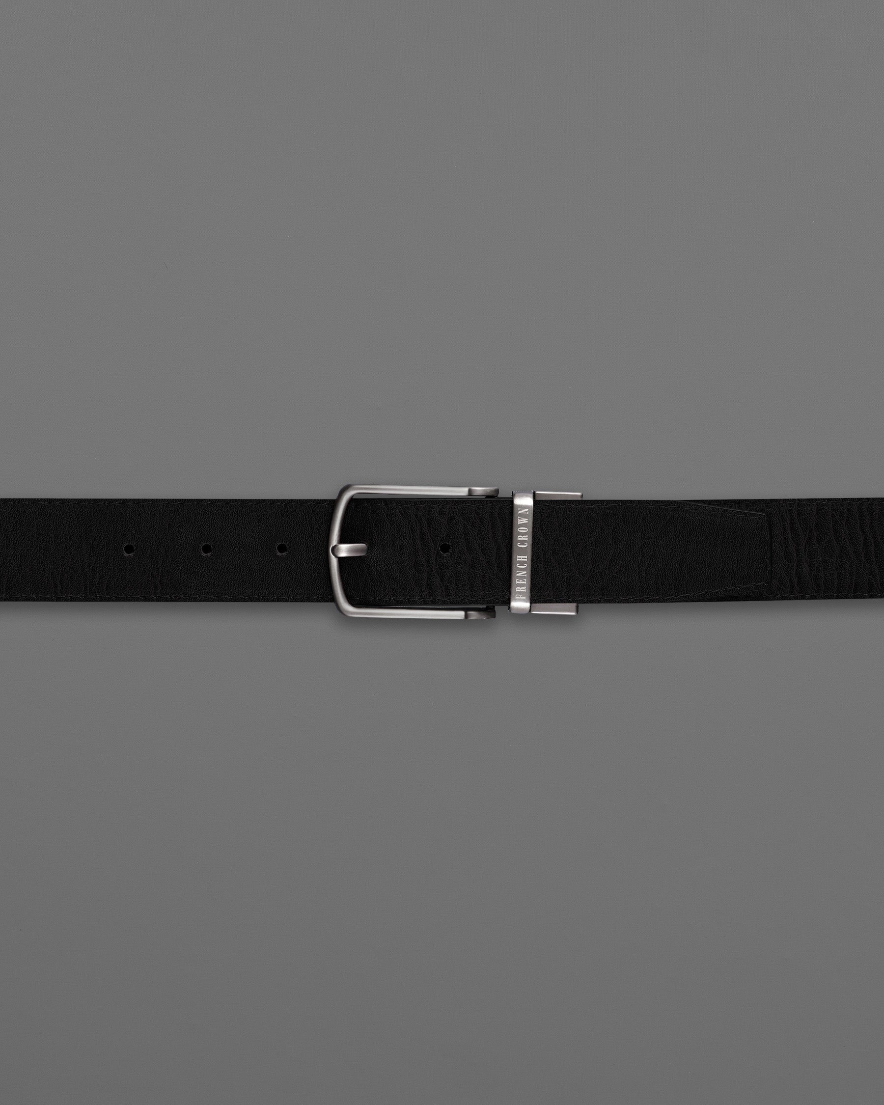 Silver Buckle with Jade Black and Brown Leather Free Handcrafted Reversible Belt  BT052-28, BT052-30, BT052-32, BT052-34, BT052-36, BT052-38