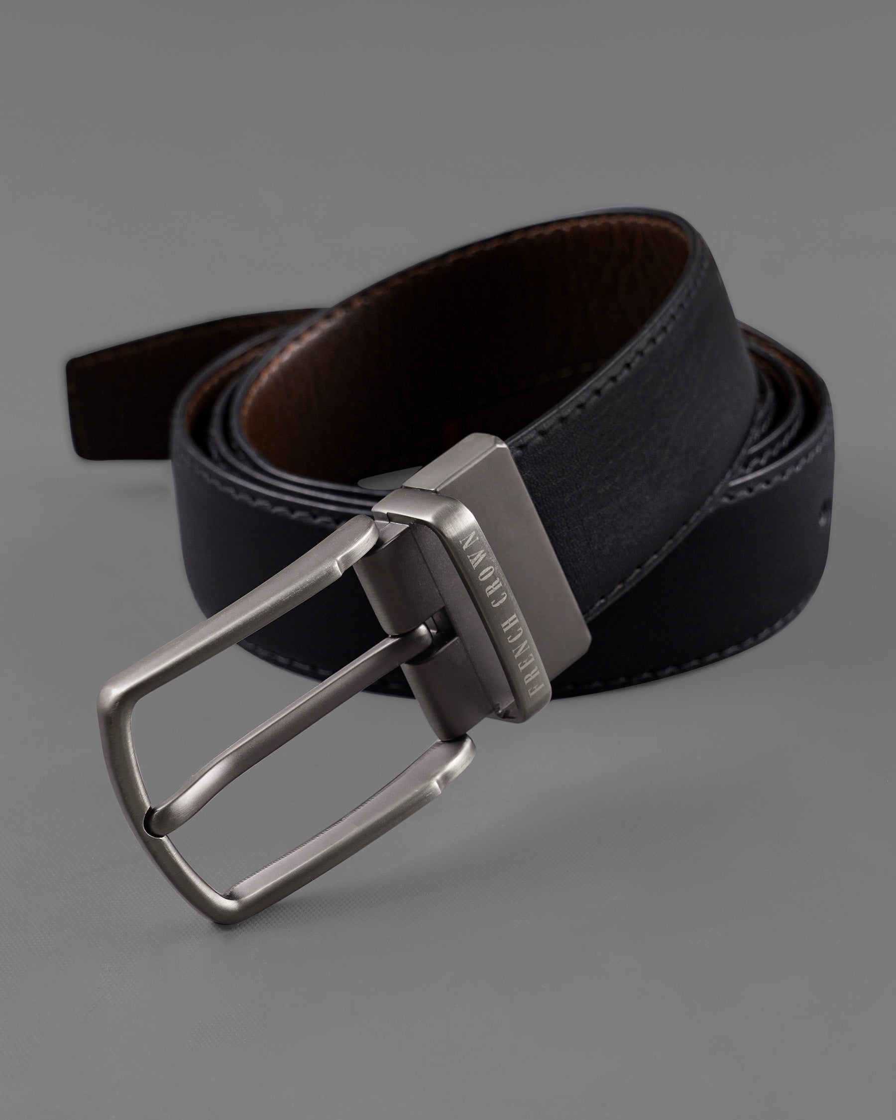 Silver Buckle with Jade Black and Brown Leather Free Handcrafted Reversible Belt BT052-28, BT052-30, BT052-32, BT052-34, BT052-36, BT052-38