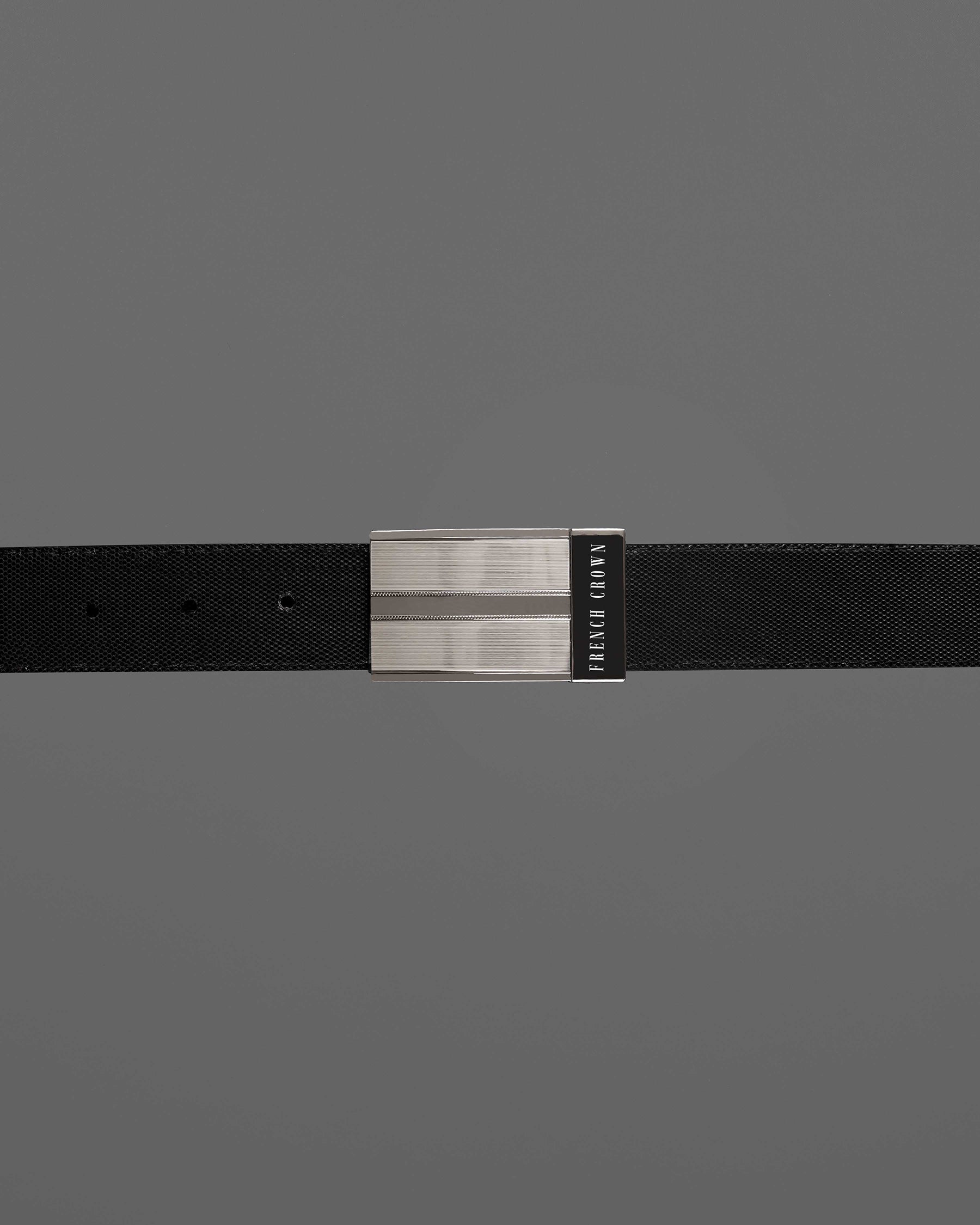 Golden and Black Box Buckle with Jade Black and Brown Leather Free Handcrafted Reversible Belt BT063-28, BT063-30, BT063-32, BT063-34, BT063-36, BT063-38