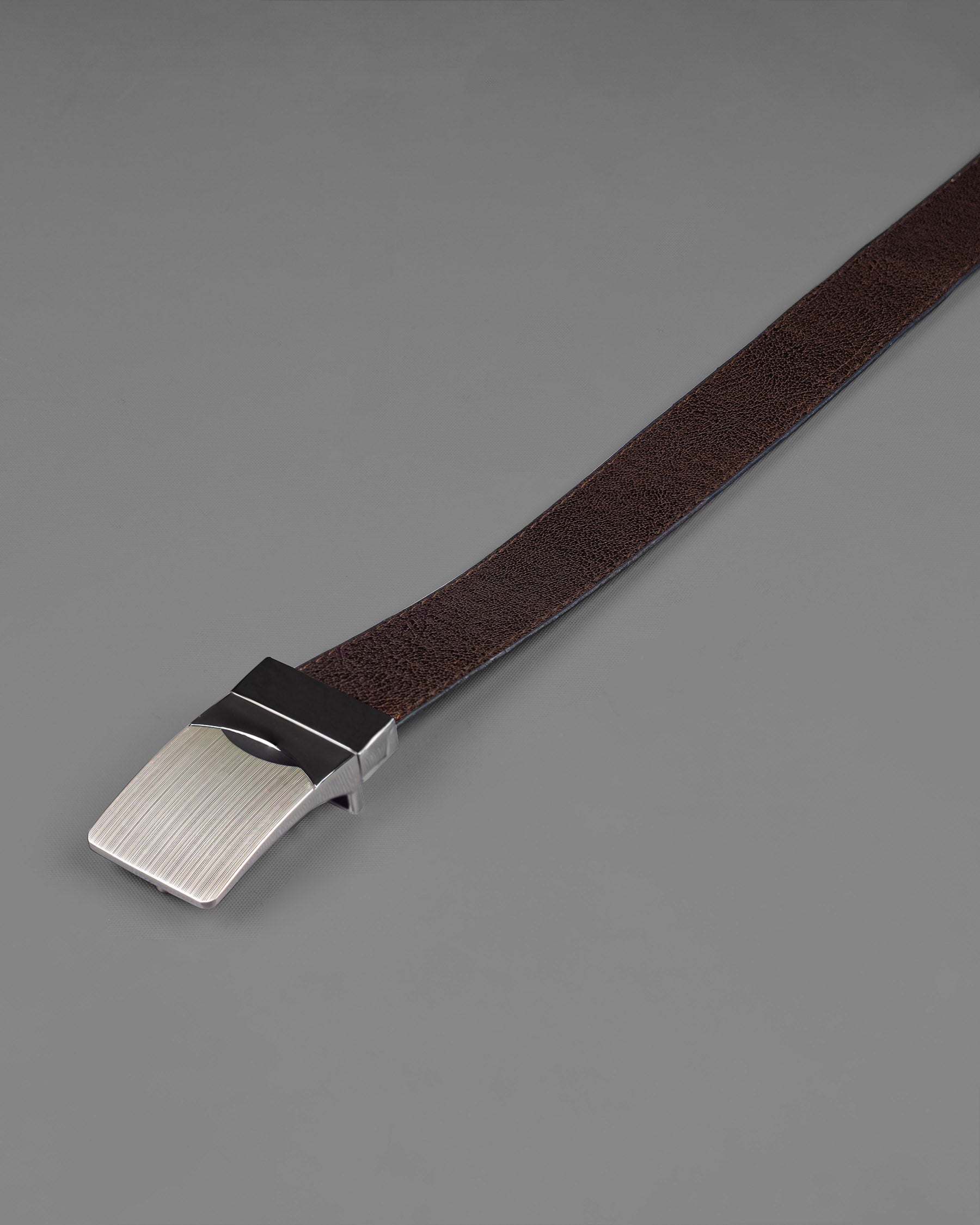 Golden and Black Box Buckle with Jade Black and Brown Leather Free Handcrafted Reversible Belt