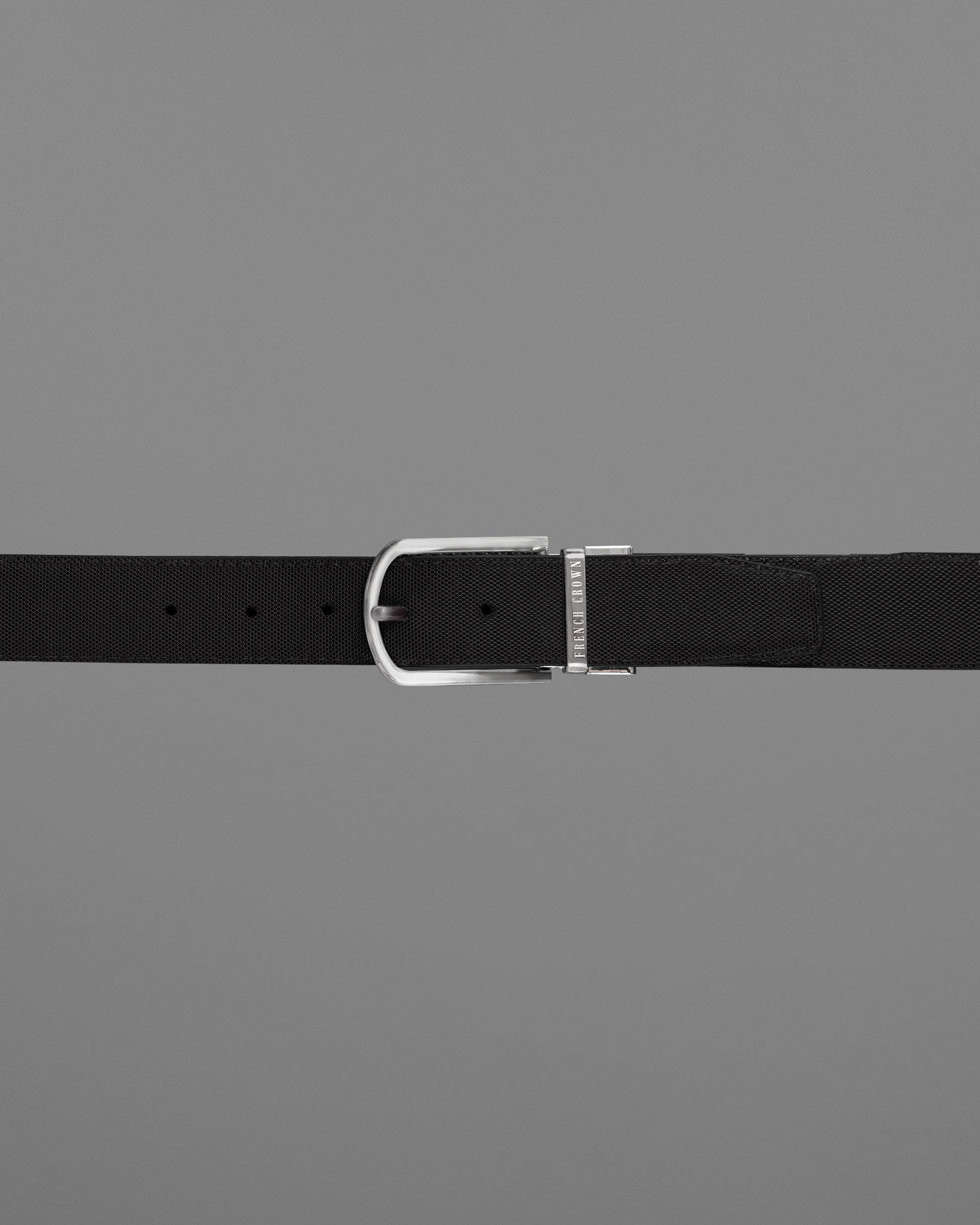 Silver Metallic Buckle with Jade Black and Brown Leather Free Handcrafted Reversible Belt BT067-28, BT067-30, BT067-32, BT067-34, BT067-36, BT067-38