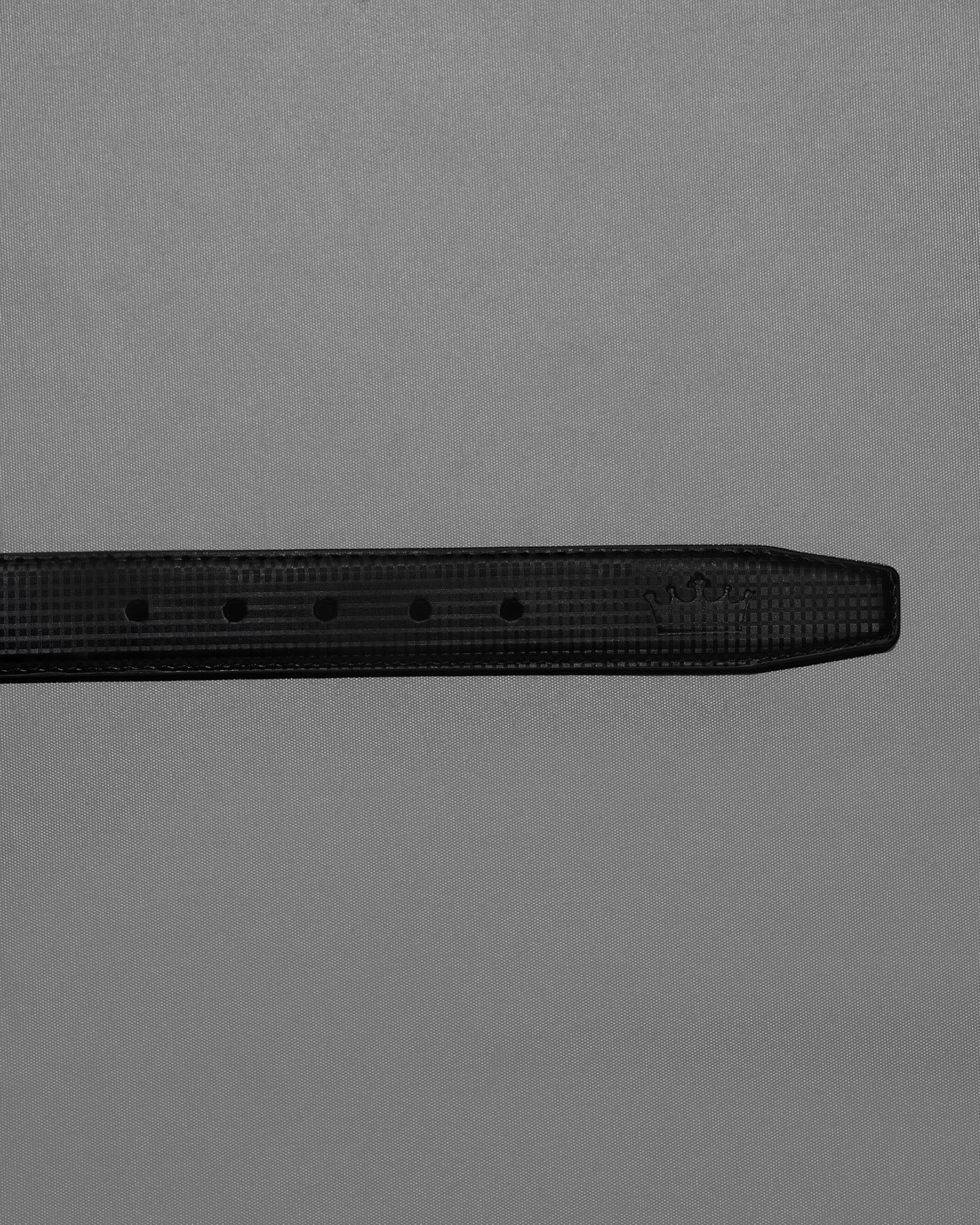 Silver Metallic Shiny Buckle with Jade Black and Dark Brown Leather Free Handcrafted Reversible Belt BT068-28, BT068-30, BT068-32, BT068-34, BT068-36, BT068-38