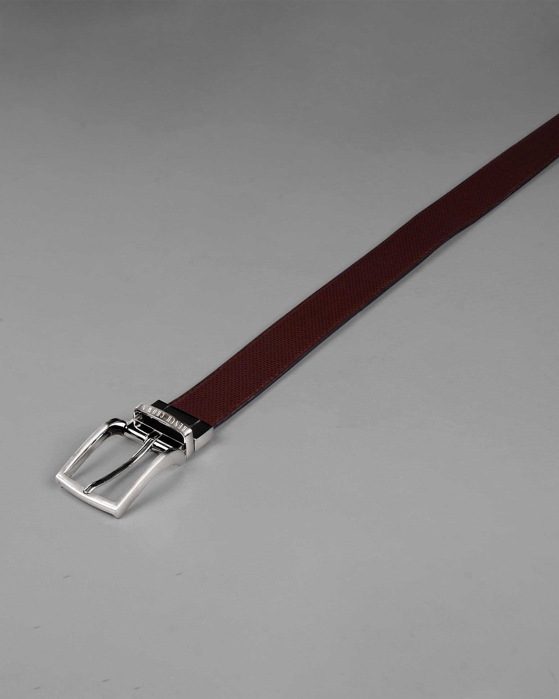 Silver Metallic Shiny Buckle with Jade Black and Brown Leather Free Handcrafted Reversible Belt