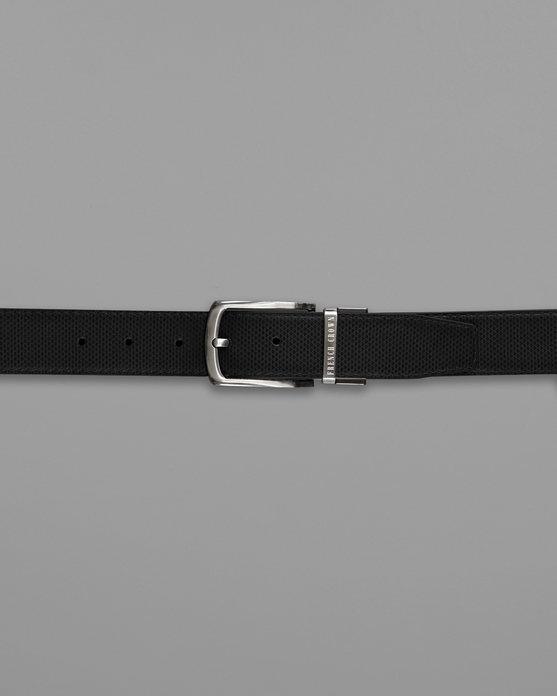 Silver Metallic Shiny Buckle with Jade Black and Brown Leather Free Handcrafted Reversible Belt BT075-28, BT075-30, BT075-32, BT075-34, BT075-36, BT075-38