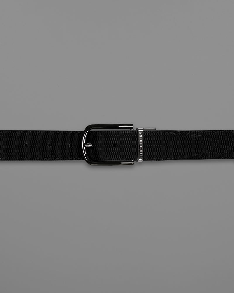 Black with Silver Shiny Buckle Jade Black and Brown Leather Free Handcrafted Reversible Belt BT081-28, BT081-30, BT081-32, BT081-34, BT081-36, BT081-38