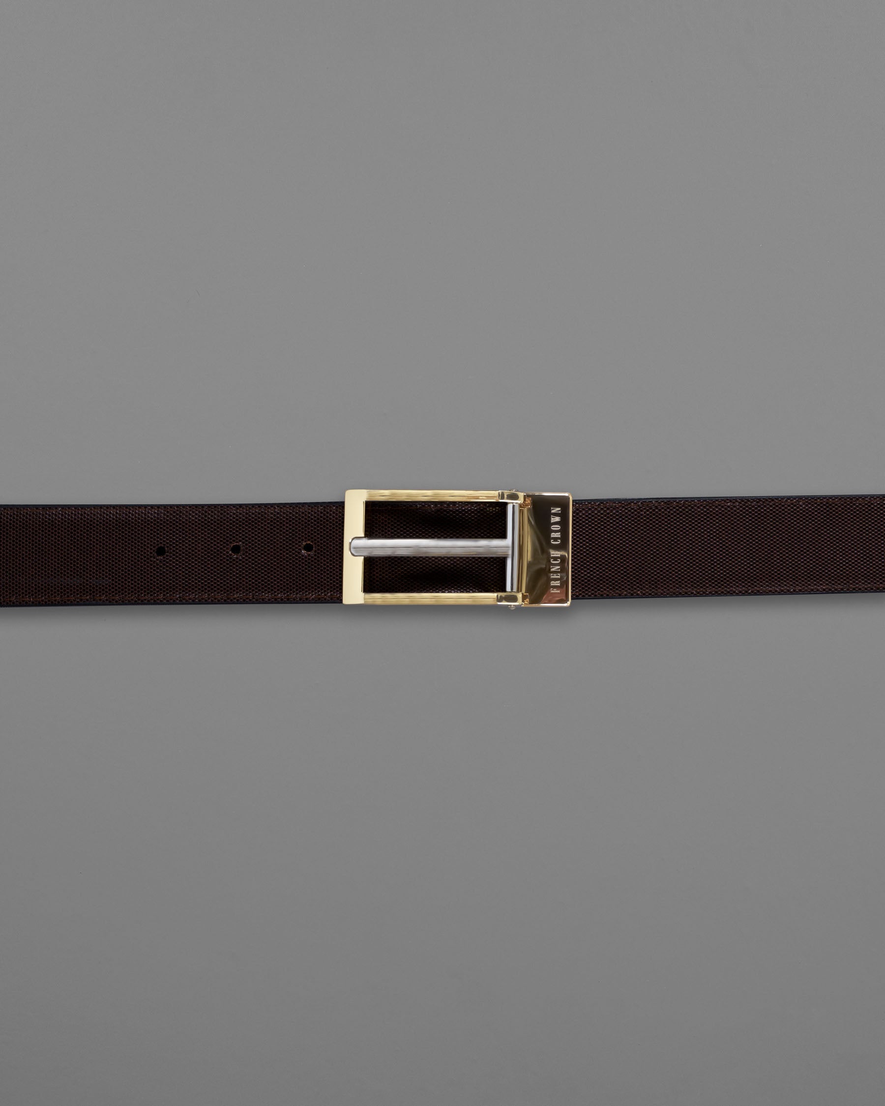 Gold Buckle Matt Finish with Jade Black and Brown Leather Free Handcrafted Reversible Belt BT095-28, BT095-30, BT095-32, BT095-34, BT095-36, BT095-38