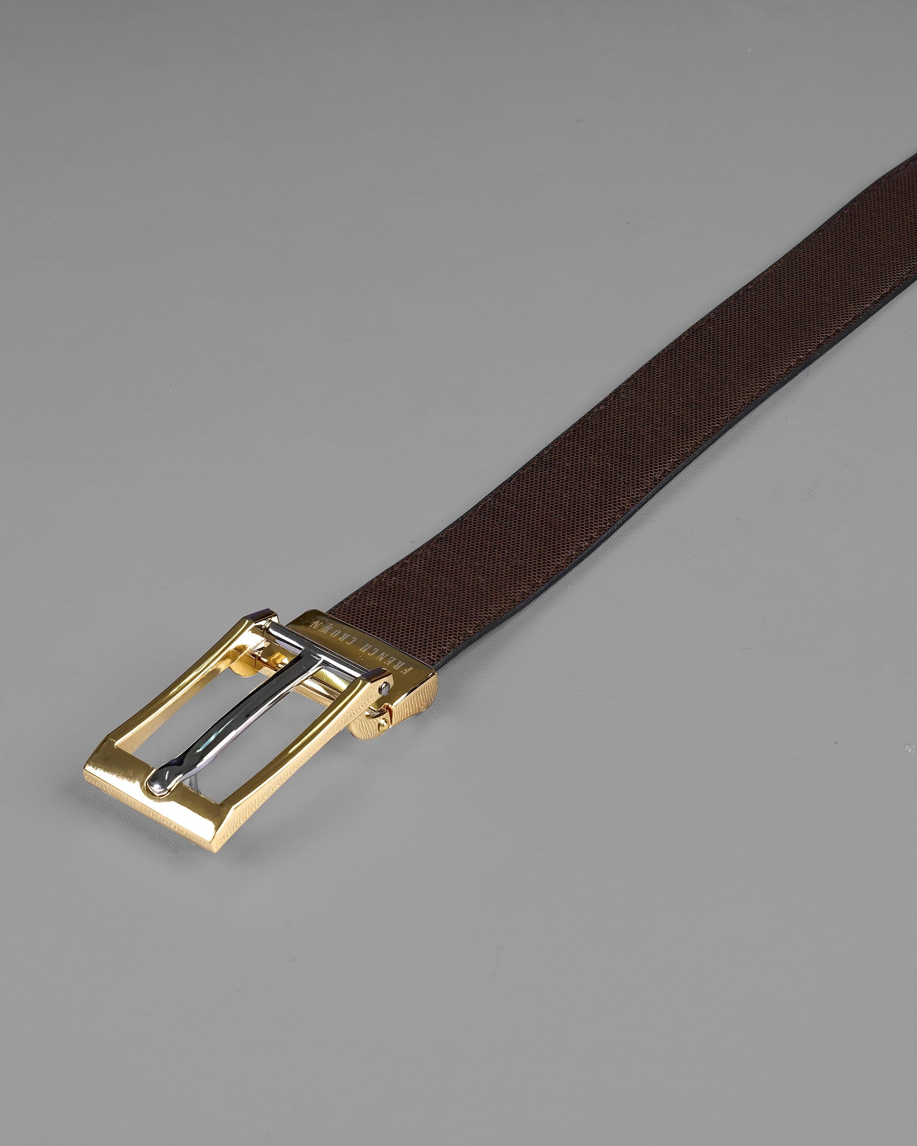 Gold Buckle Matt Finish with Jade Black and Brown Leather Free Handcrafted Reversible Belt