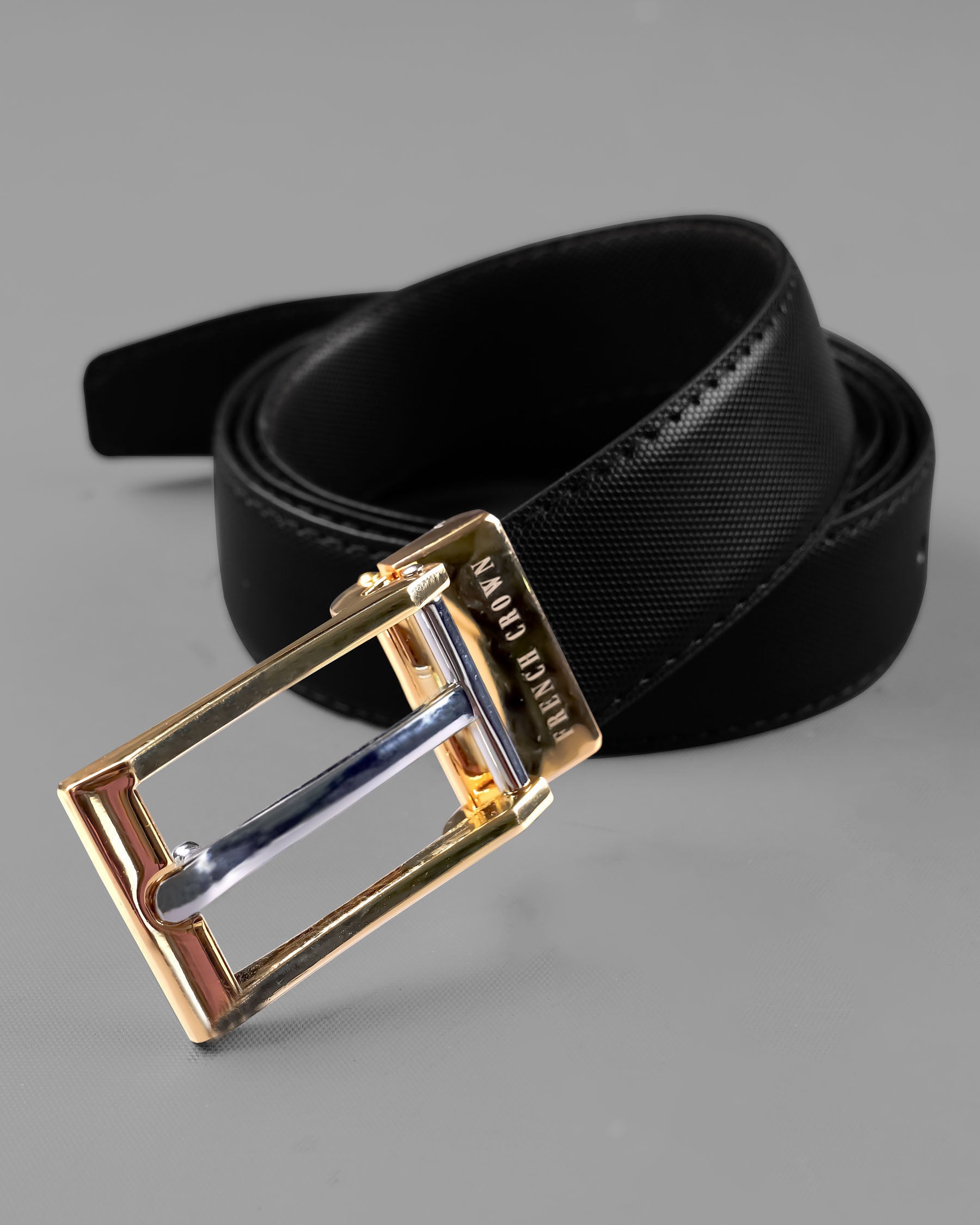 Gold Buckle Matt Finish with Jade Black and Brown Leather Free Handcrafted Reversible Belt BT095-28, BT095-30, BT095-32, BT095-34, BT095-36, BT095-38