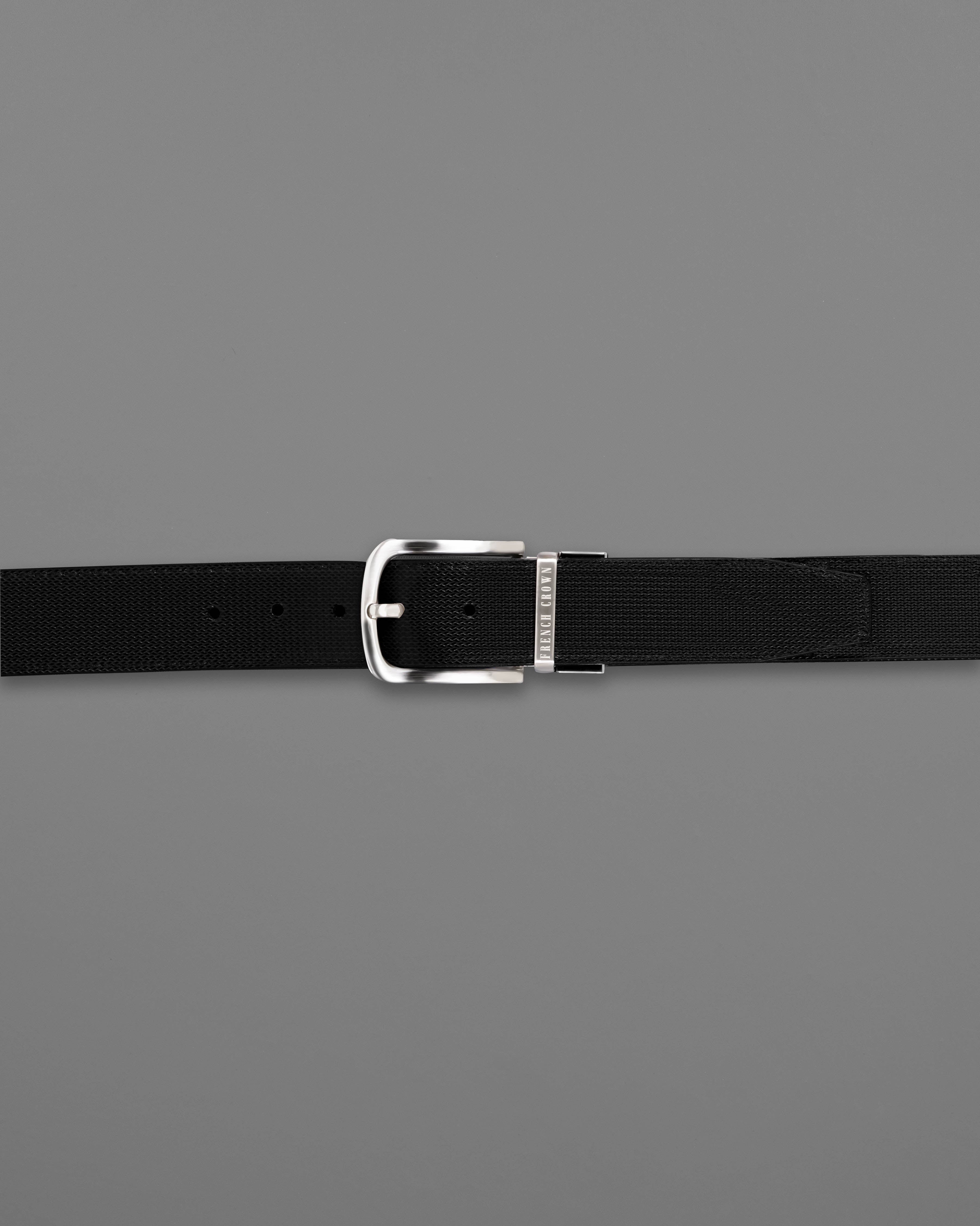 Silver Shiny Buckle With Jade Black and Brown Leather Free Handcrafted Reversible Belt
