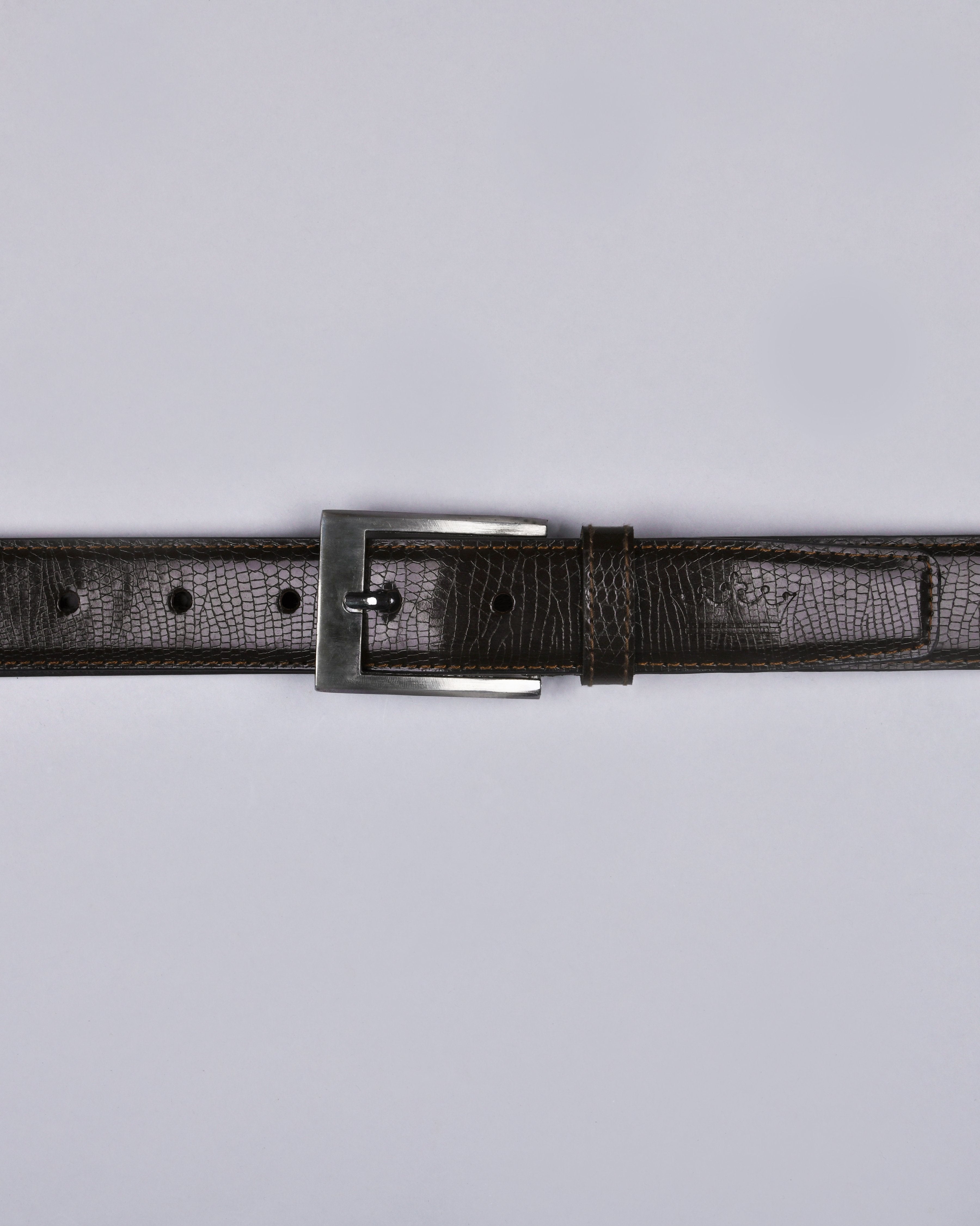 Brown Cobra Skin Textured Vegan Leather Handcrafted Belt BT04-34, BT04-36, BT04-32, BT04-38, BT04-28, BT04-30