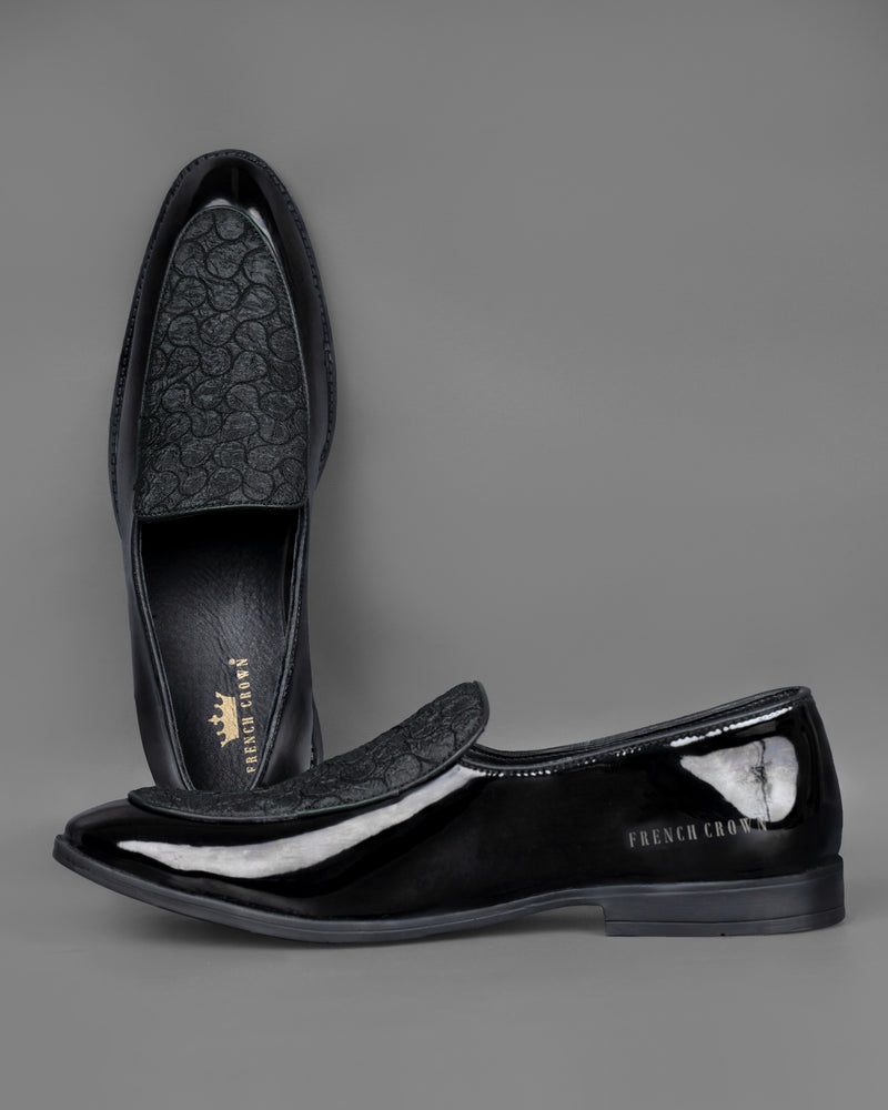 Jade Black Swirl Patterned Loafer/Moccasins Shoes FT023-6, FT023-7, FT023-8, FT023-9, FT023-10