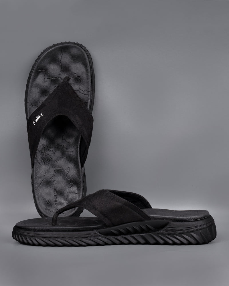 Jade Black Map Patterned Suede top comfortable Flip flops FT052-6, FT052-7, FT052-8, FT052-9, FT052-10