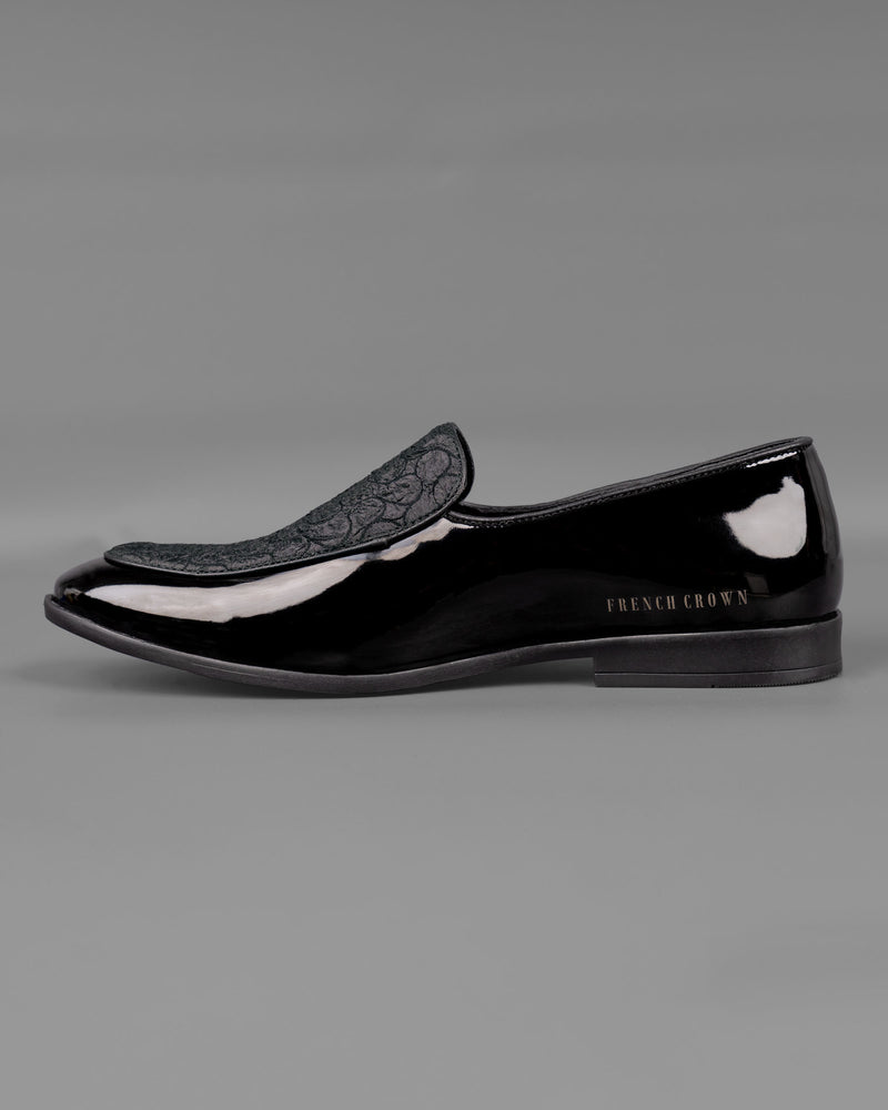 Jade Black Swirl Patterned Loafer/Moccasins Shoes FT023-6, FT023-7, FT023-8, FT023-9, FT023-10