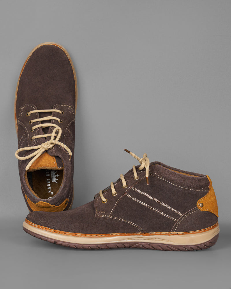 Dark Brown with Cream Lace Derby Leather Shoes FT072-6, FT072-7, FT072-8, FT072-9, FT072-10, FT072-11