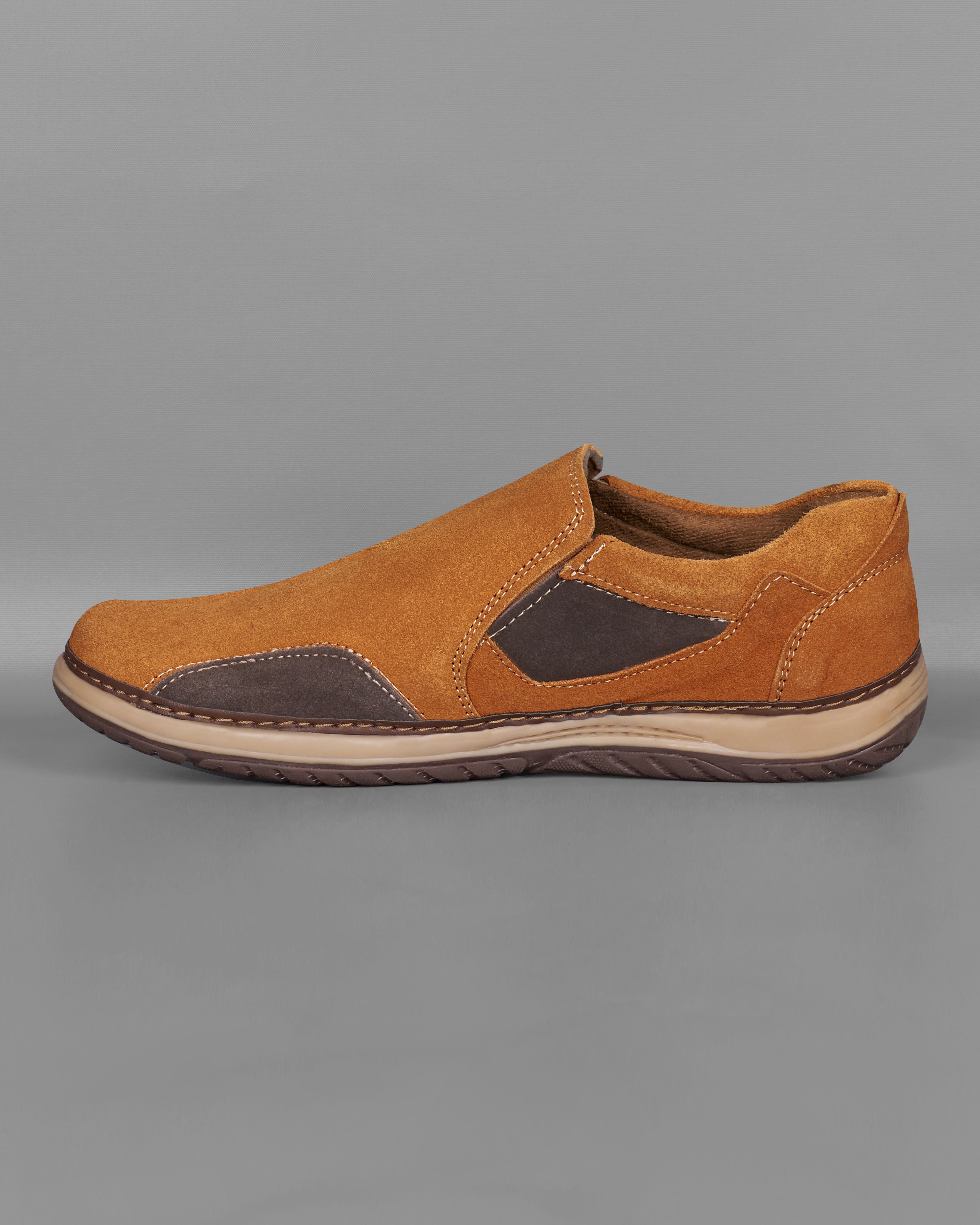 Cinnamon Brown Slip On Suede leather Shoes FT079-6, FT079-7, FT079-8, FT079-9, FT079-10, FT079-11