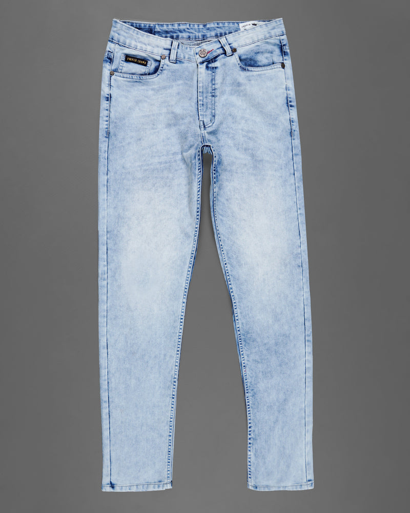 Heather Blue Stone Wash Clean Look Stretchable Denim J142-32, J142-34, J142-36, J142-38, J142-40