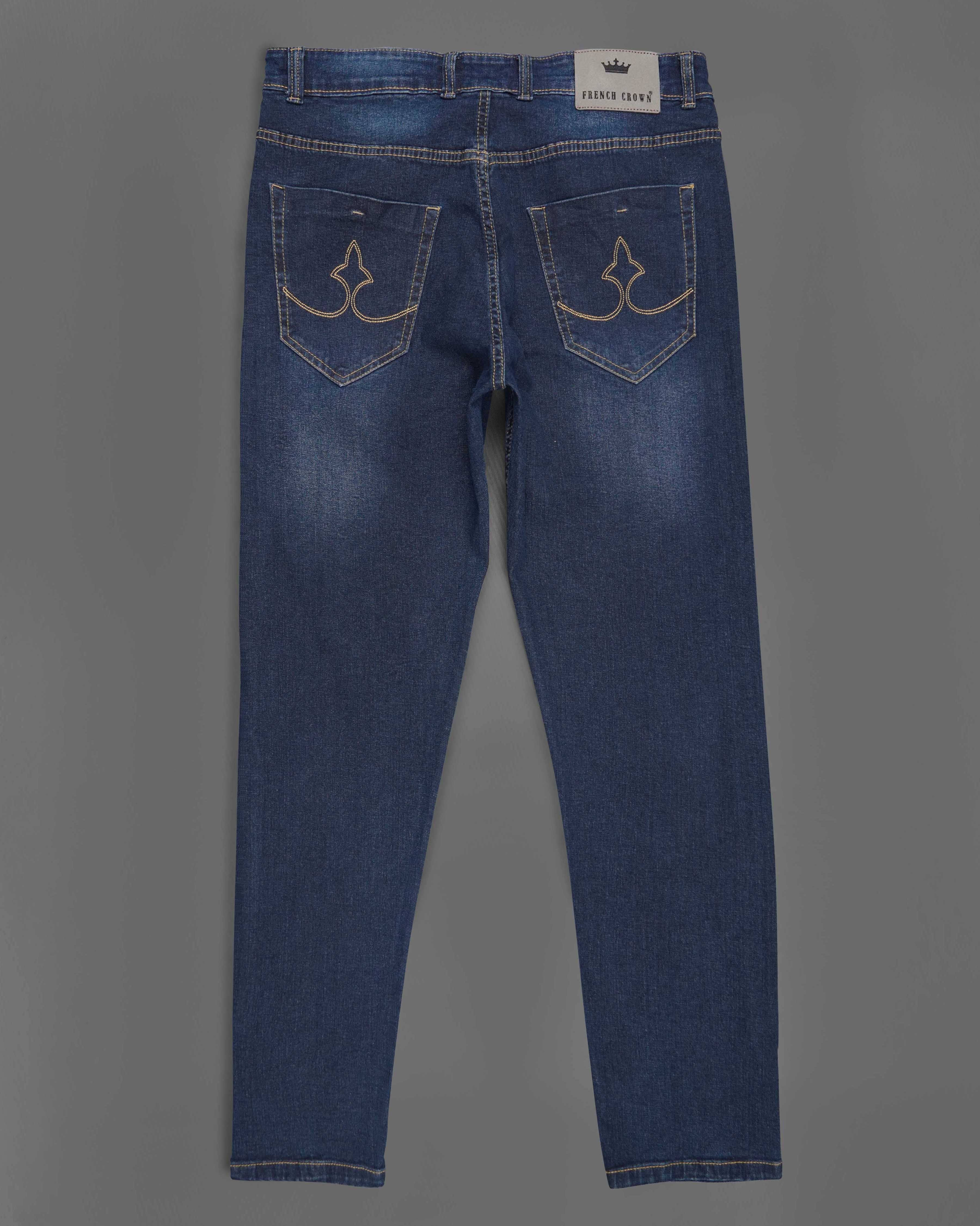 Gunmetal Blue Rinse Wash Stretchable Denim J162-32, J162-34, J162-36, J162-38, J162-40