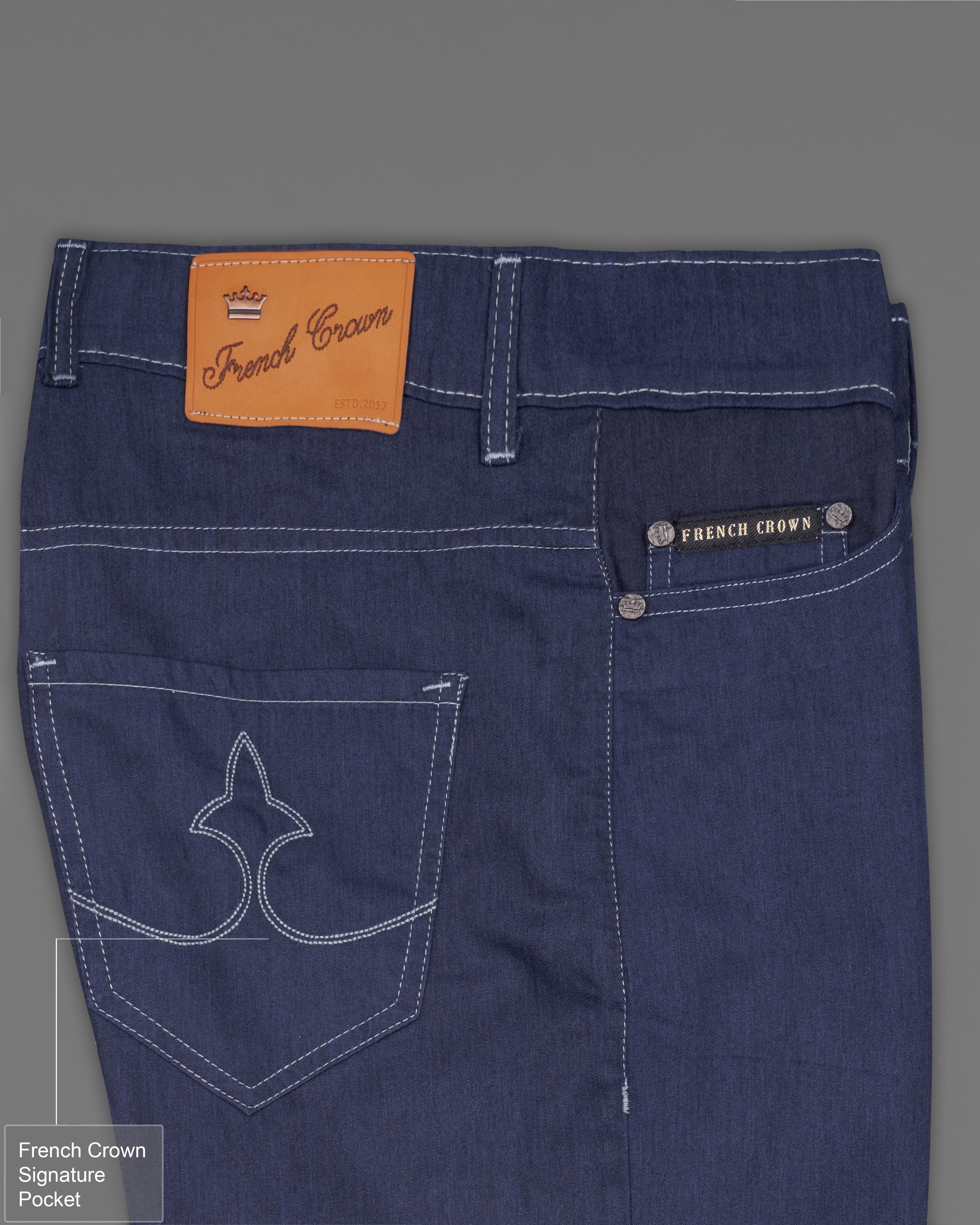 Ebony Clay Blue Multicolour Hand Painted Rinse Wash Denim J079-ART-32, J079-ART-34, J079-ART-36, J079-ART-38, J079-ART-40
