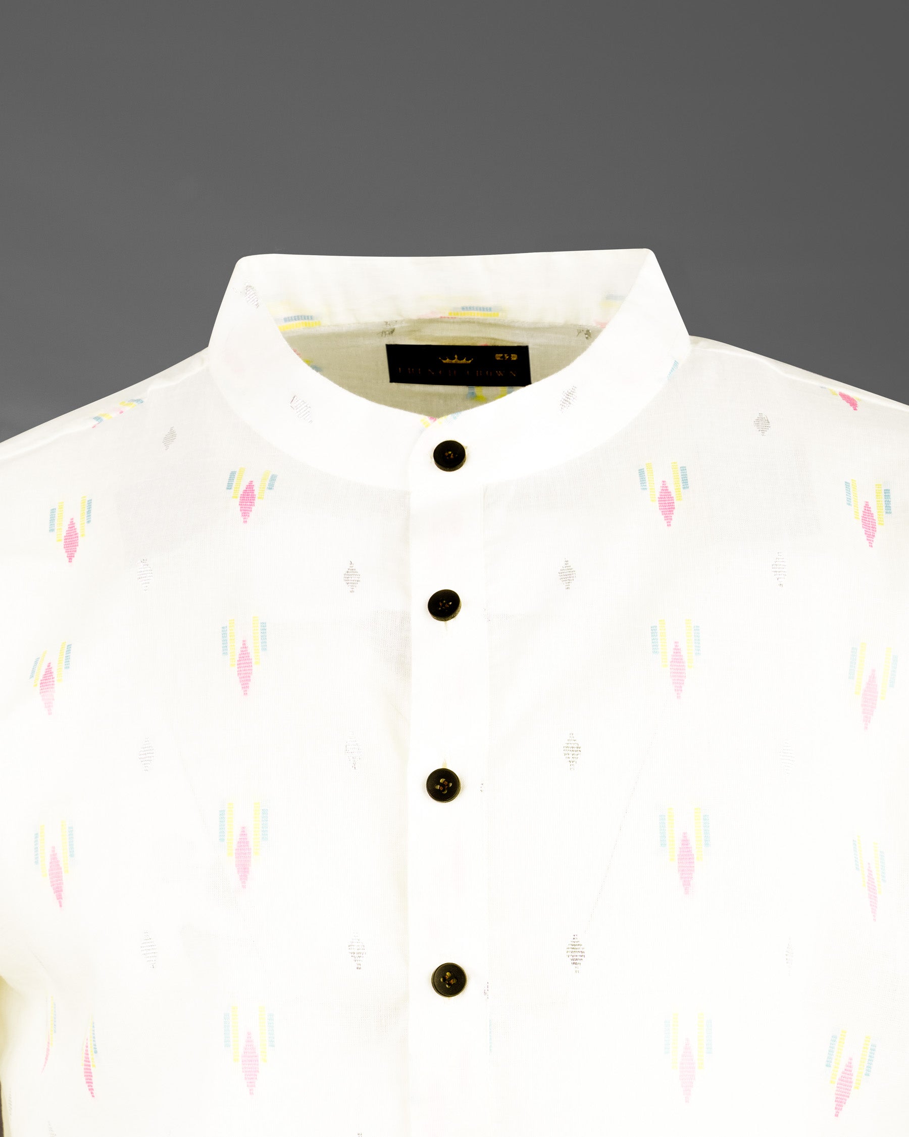 Off White colorful and silver Jacquard Textured Premium Giza Cotton Kurta KT004-39, KT004-40, KT004-42, KT004-44, KT004-46