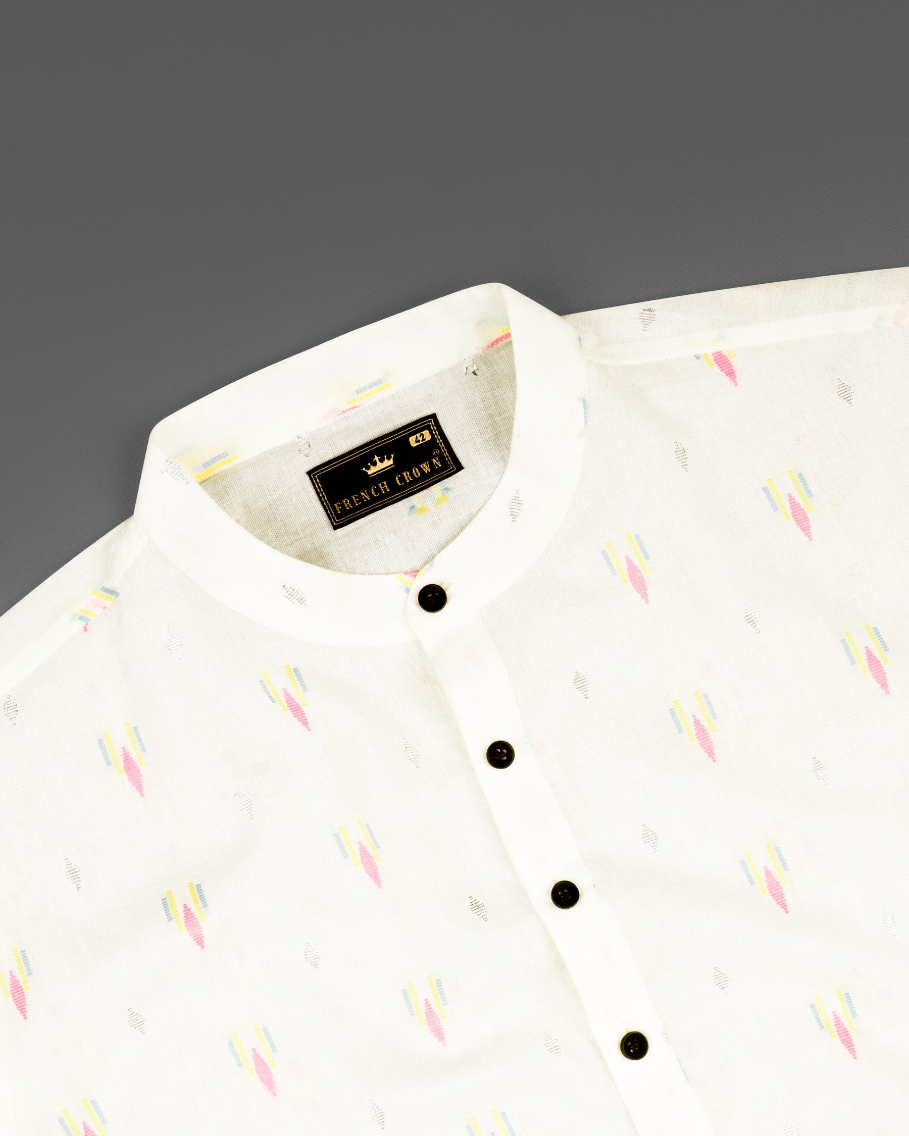 Off White colorful and silver Jacquard Textured Premium Giza Cotton Kurta KT004-39, KT004-40, KT004-42, KT004-44, KT004-46