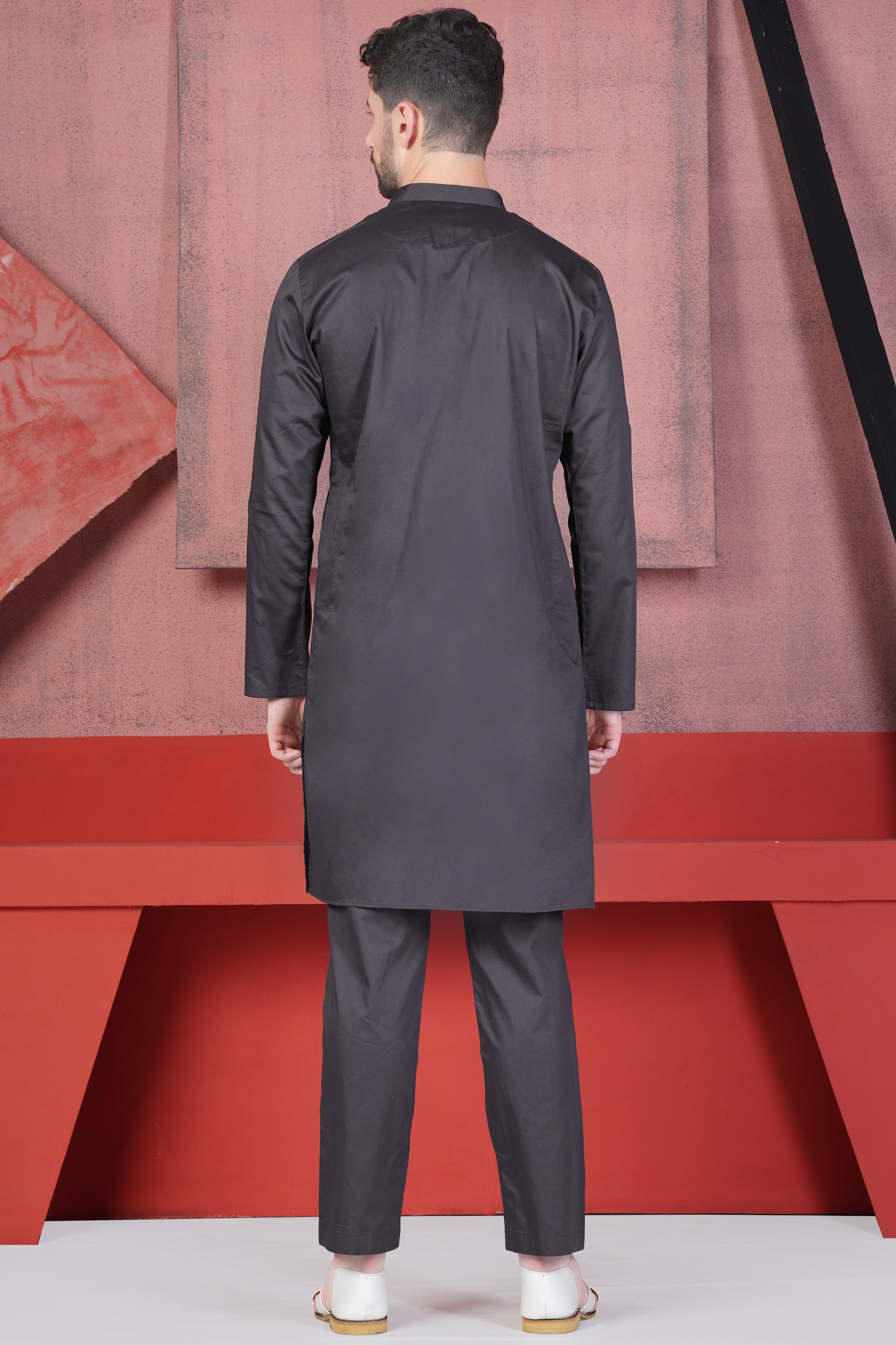 Jade Black Subtle Sheen Super Soft Premium Cotton Kurta Old-115 (Copy)