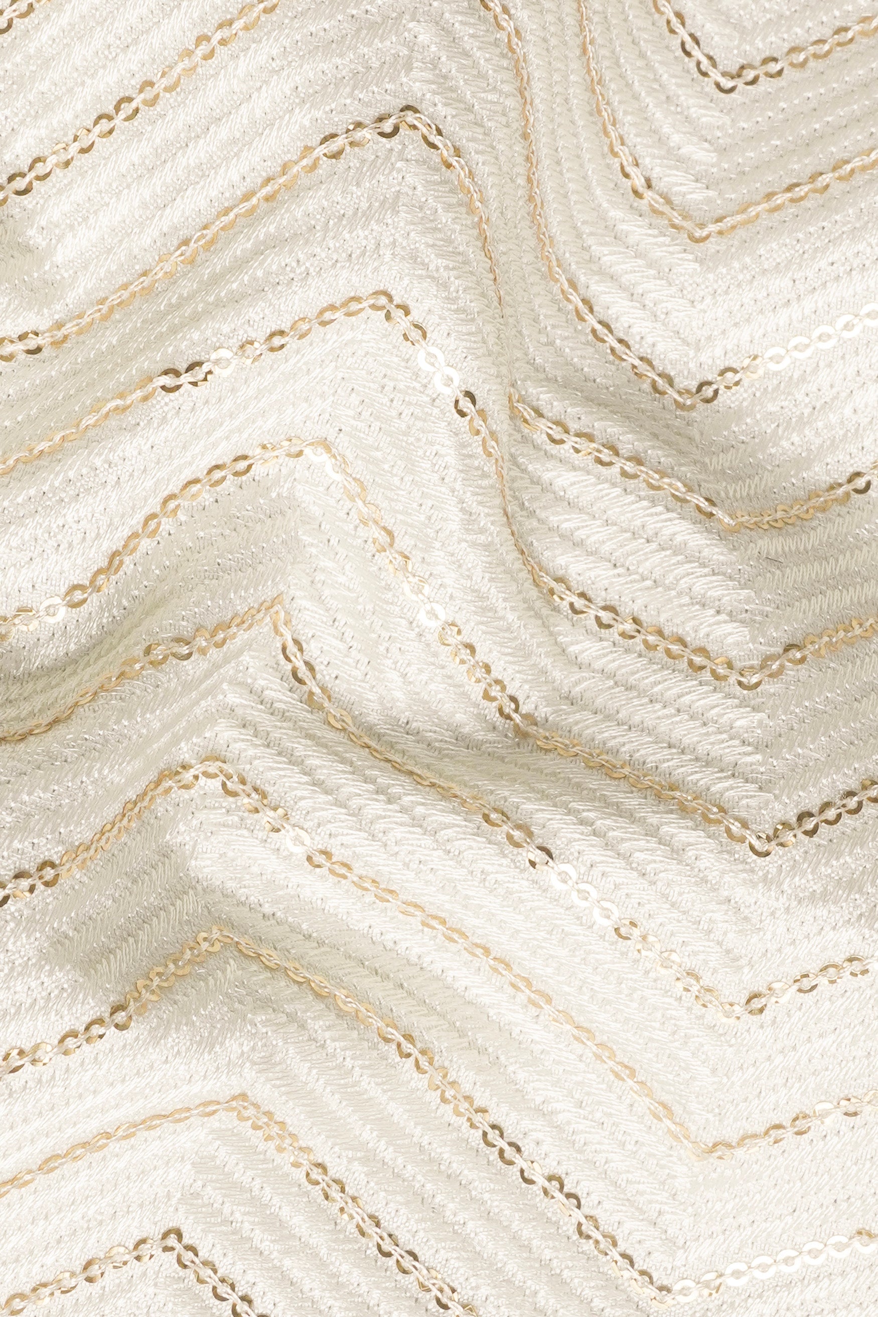 Albescent Cream Chevron Sequin Embroidered Jodhpuri