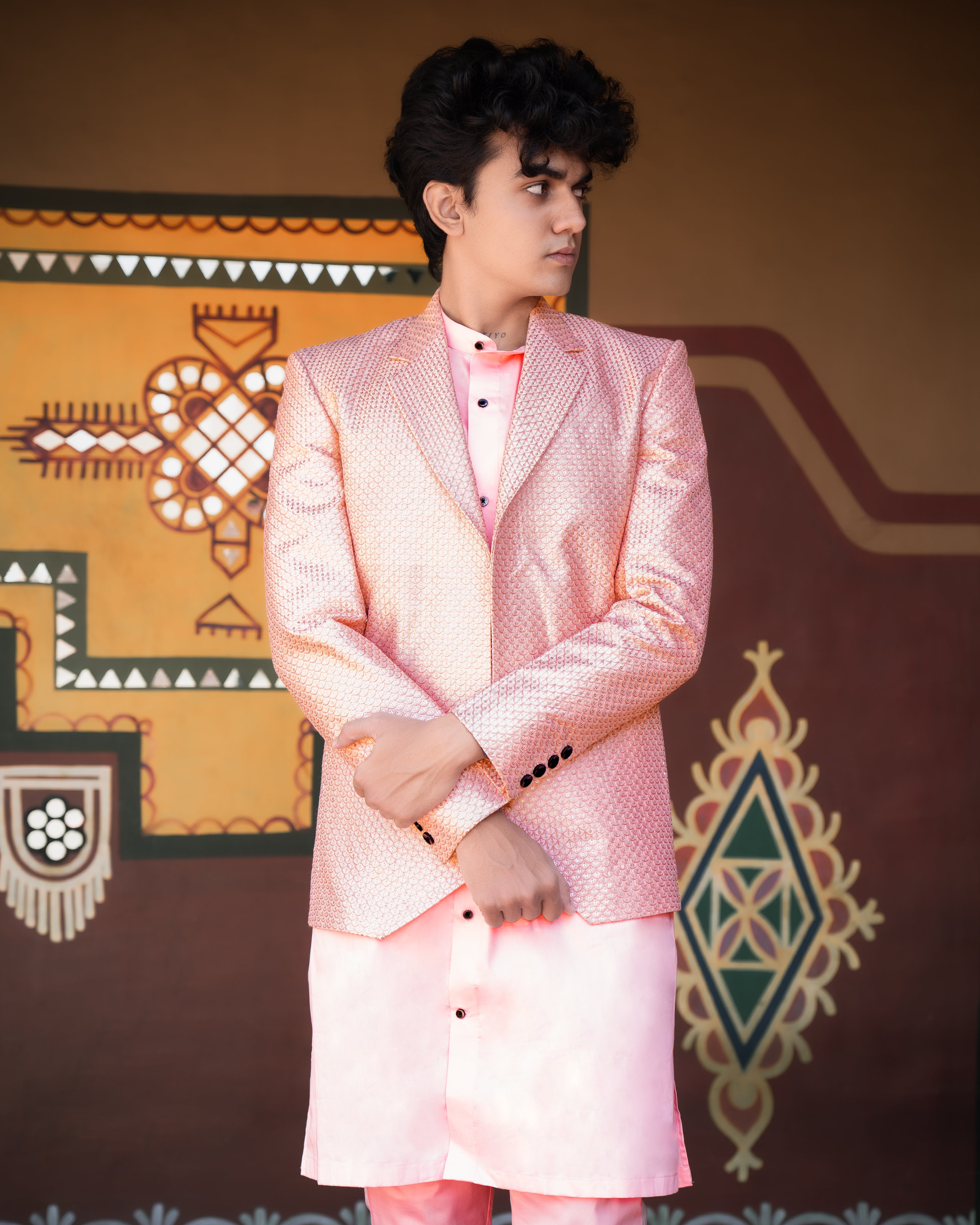 Pastel Pink Cotton Embroidered Thread Work Bandhgala Sherwani SHR011-SRW06-36, SHR011-SRW06-38, SHR011-SRW06-40, SHR011-SRW06-42, SHR011-SRW06-44, SHR011-SRW06-46, SHR011-SRW06-48, SHR011-SRW06-50, SHR011-SRW06-52, SHR011-SRW06-54, SHR011-SRW06-56, SHR011-SRW06-58, SHR011-SRW06-60