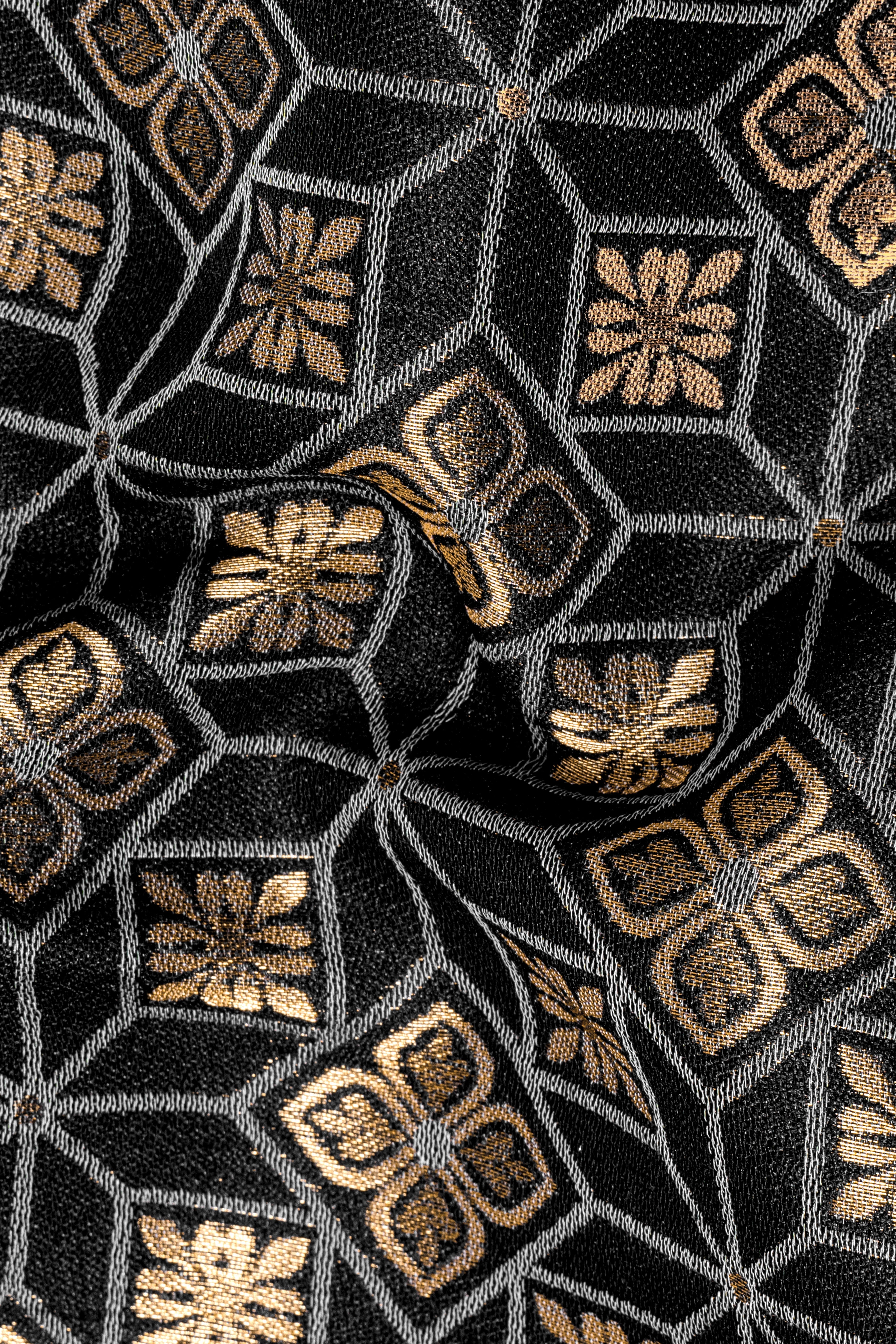 Zanah Green Jacquard Weave Indo-Western Set