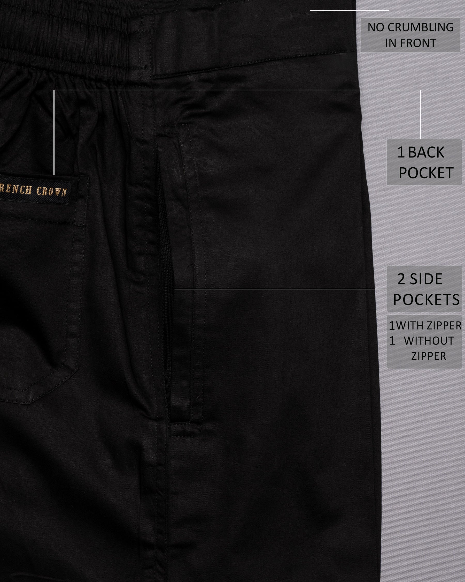 Jade Black with White Striped Designer Premium Cotton Shorts SR111-28, SR111-30, SR111-32, SR111-34, SR111-36, SR111-38, SR111-40, SR111-42, SR111-44