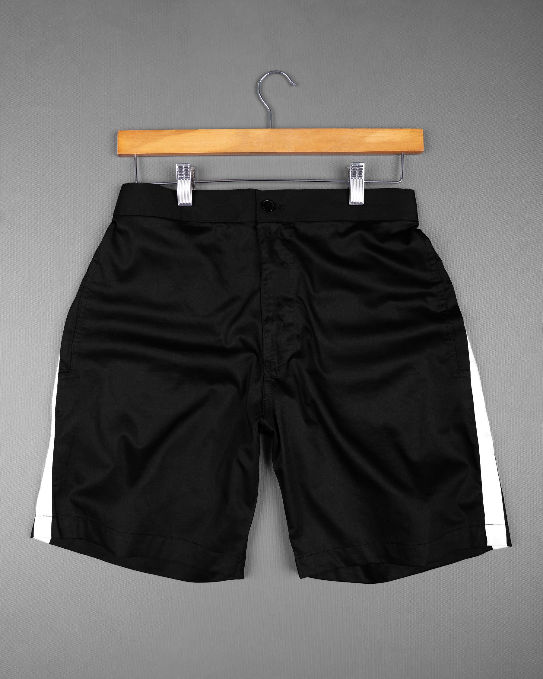 Jade Black with White Striped Super Soft Premium Cotton Designer Shorts SR143-28, SR143-30, SR143-32, SR143-34, SR143-36, SR143-38, SR143-40, SR143-42, SR143-44