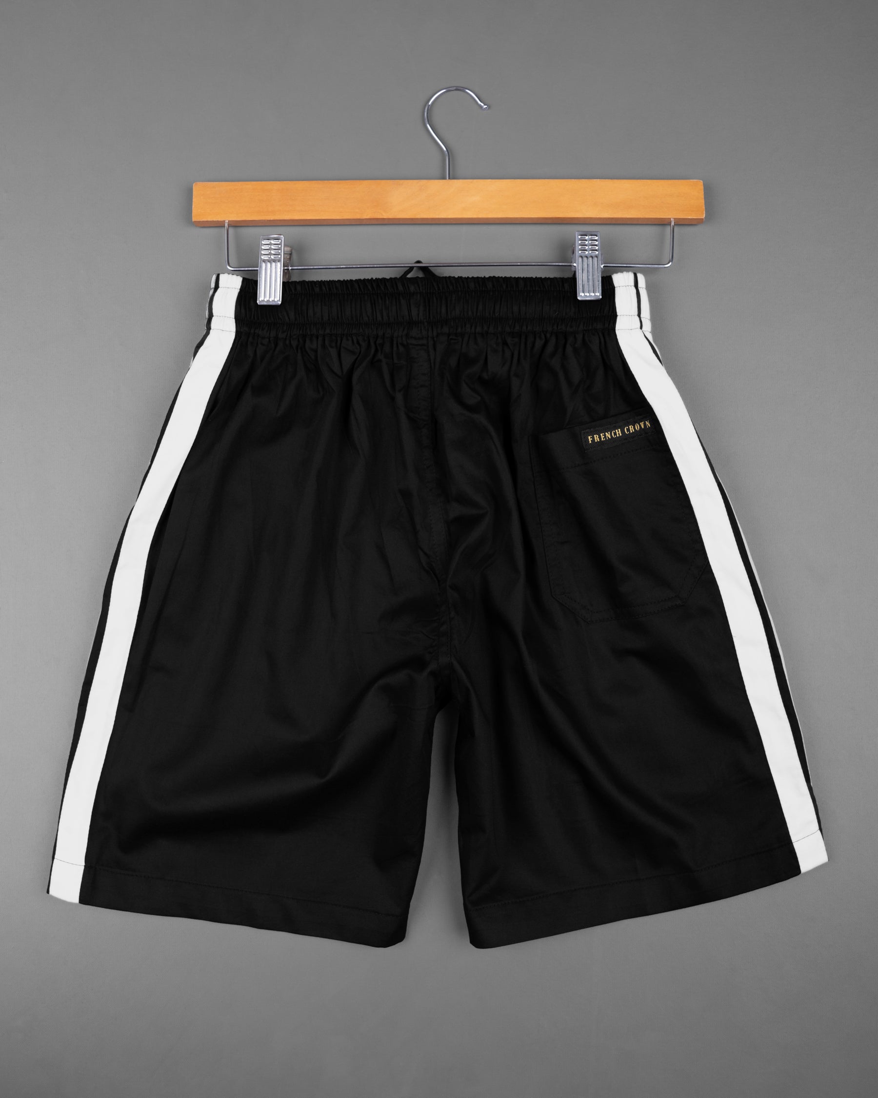 Jade Black with White Striped Super Soft Premium Cotton Designer Shorts SR143-28, SR143-30, SR143-32, SR143-34, SR143-36, SR143-38, SR143-40, SR143-42, SR143-44