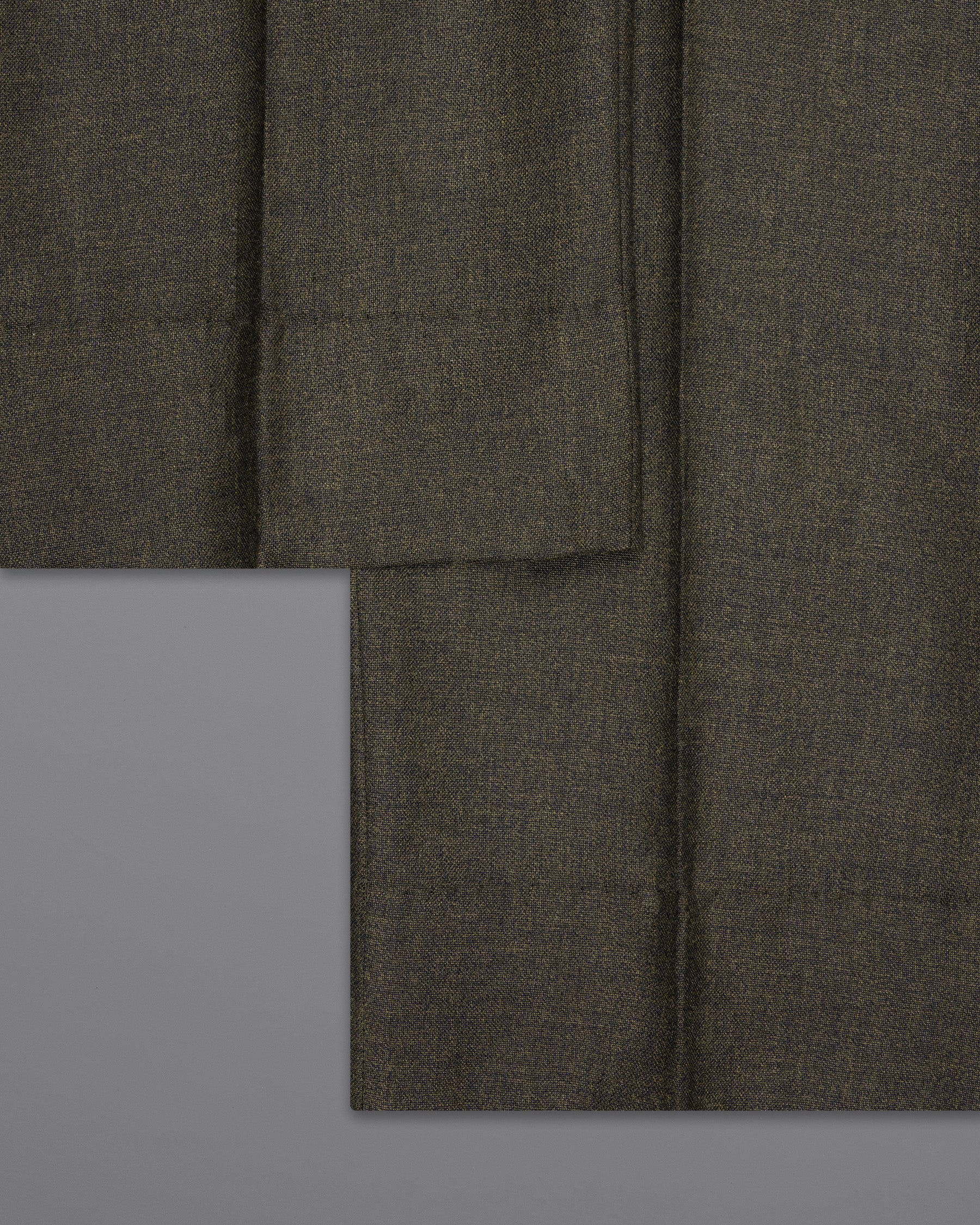 Merlin Green Cross Placket Bandhgala Wool Rich Suit