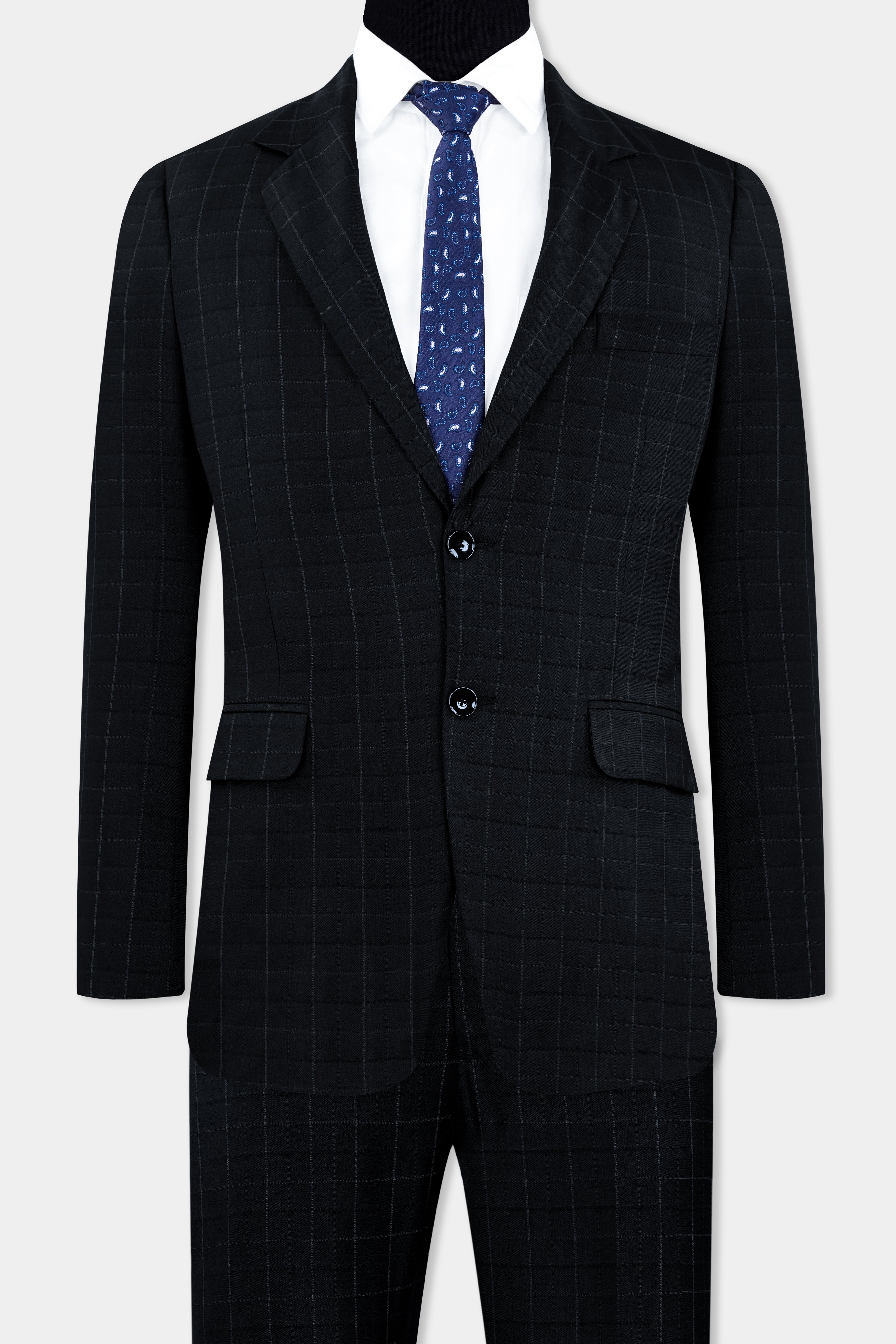 Jade Black Subtle Checkered Wool Rich Suit ST2909-SB-36, ST2909-SB-38, ST2909-SB-40, ST2909-SB-42, ST2909-SB-44, ST2909-SB-46, ST2909-SB-48, ST2909-SB-50, ST2909-SB-52, ST2909-SB-54, ST2909-SB-56, ST2909-SB-58, ST2909-SB-60
