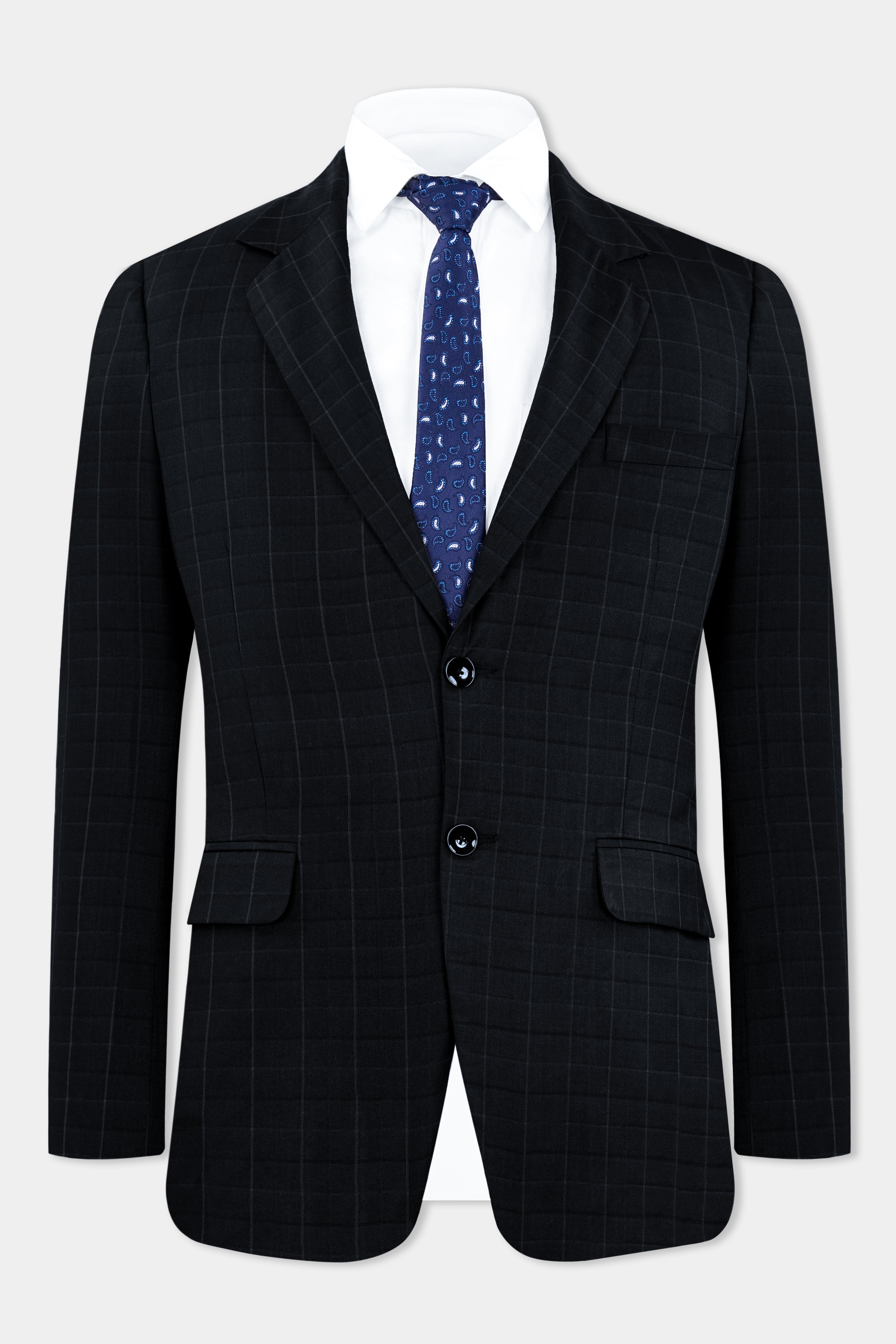 Jade Black Subtle Checkered Wool Rich Suit ST2909-SB-36, ST2909-SB-38, ST2909-SB-40, ST2909-SB-42, ST2909-SB-44, ST2909-SB-46, ST2909-SB-48, ST2909-SB-50, ST2909-SB-52, ST2909-SB-54, ST2909-SB-56, ST2909-SB-58, ST2909-SB-60