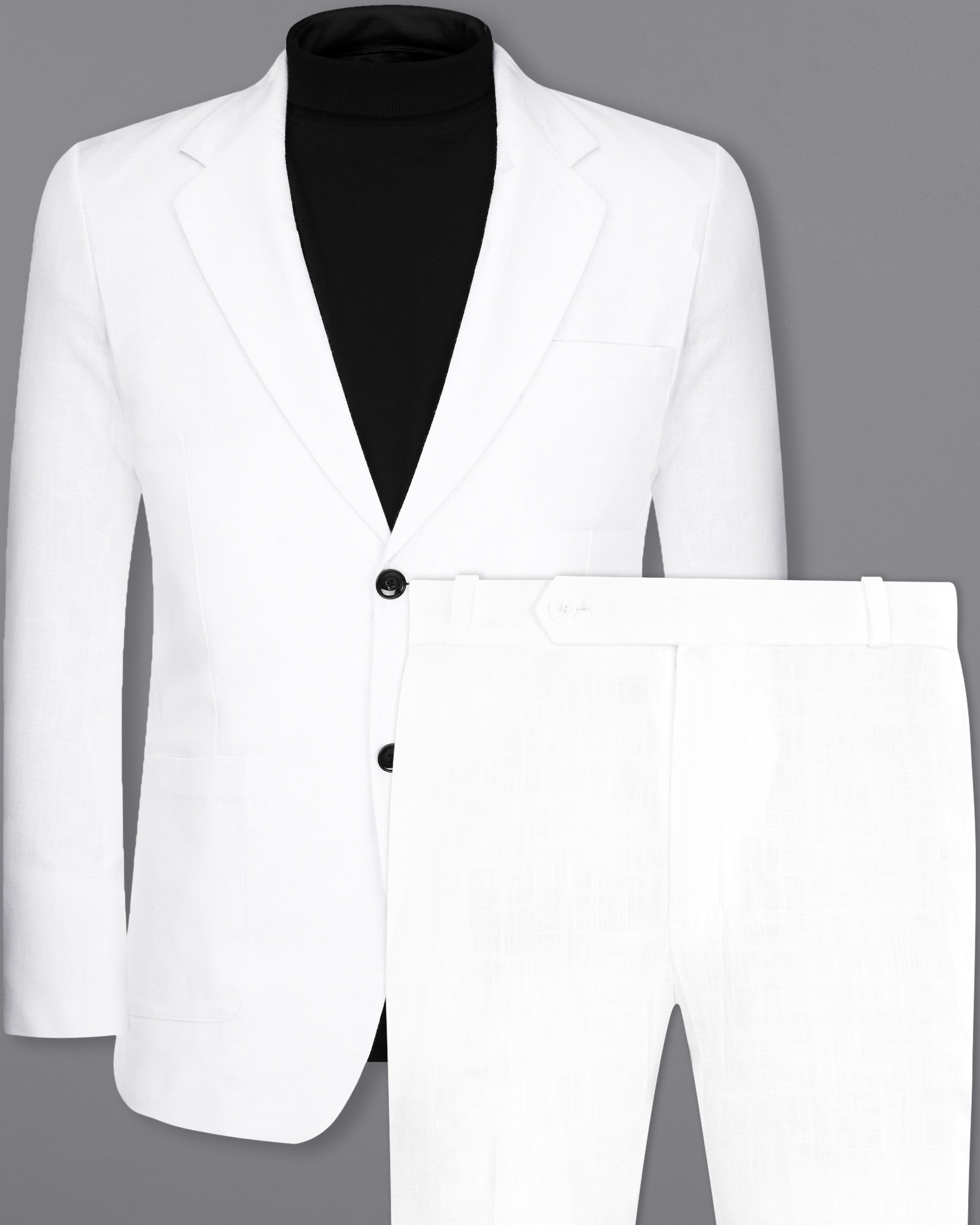 Snow White Luxurious Linen Sports Suit