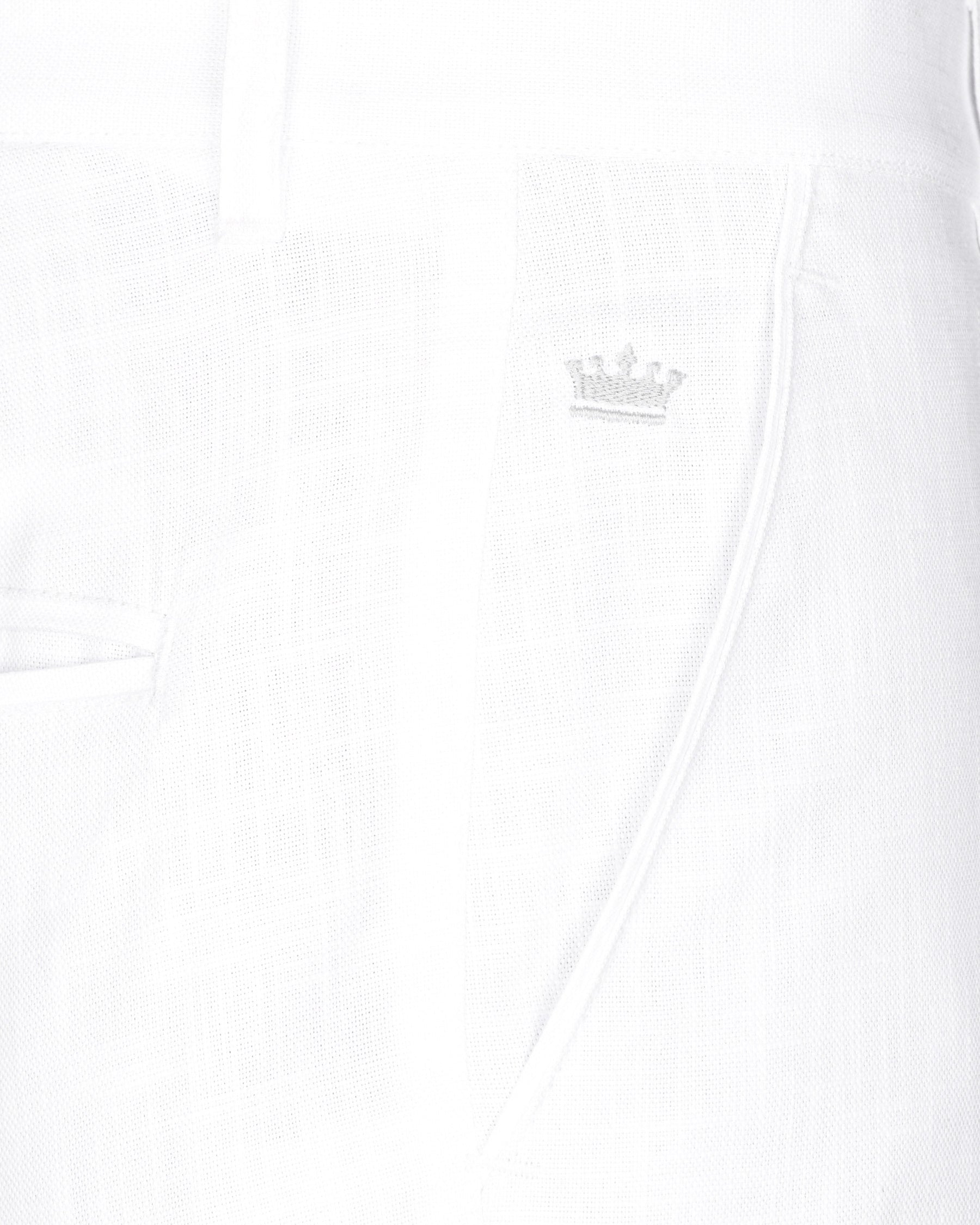 Snow White Luxurious Linen Sports Suit