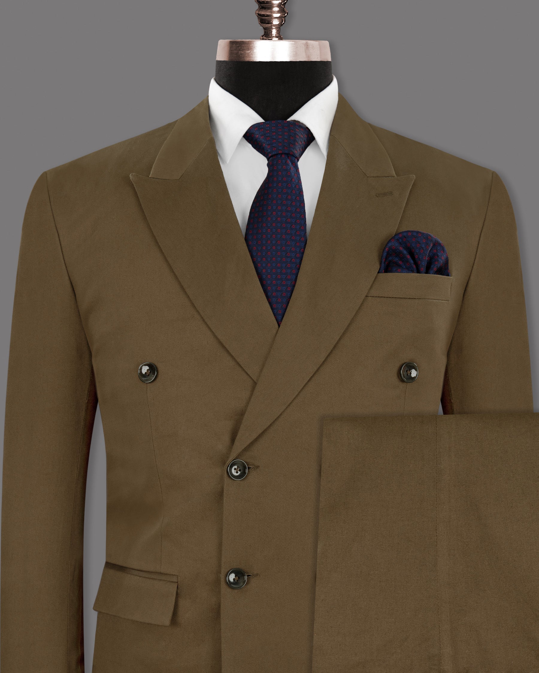 Hemlock Brown DouSTe Breasted Premium Cotton Suit ST1256-DB-42, ST1256-DB-44, ST1256-DB-46, ST1256-DB-48, ST1256-DB-50, ST1256-DB-52, ST1256-DB-54, ST1256-DB-56, ST1256-DB-36, ST1256-DB-38, ST1256-DB-40, ST1256-DB-58, ST1256-DB-60