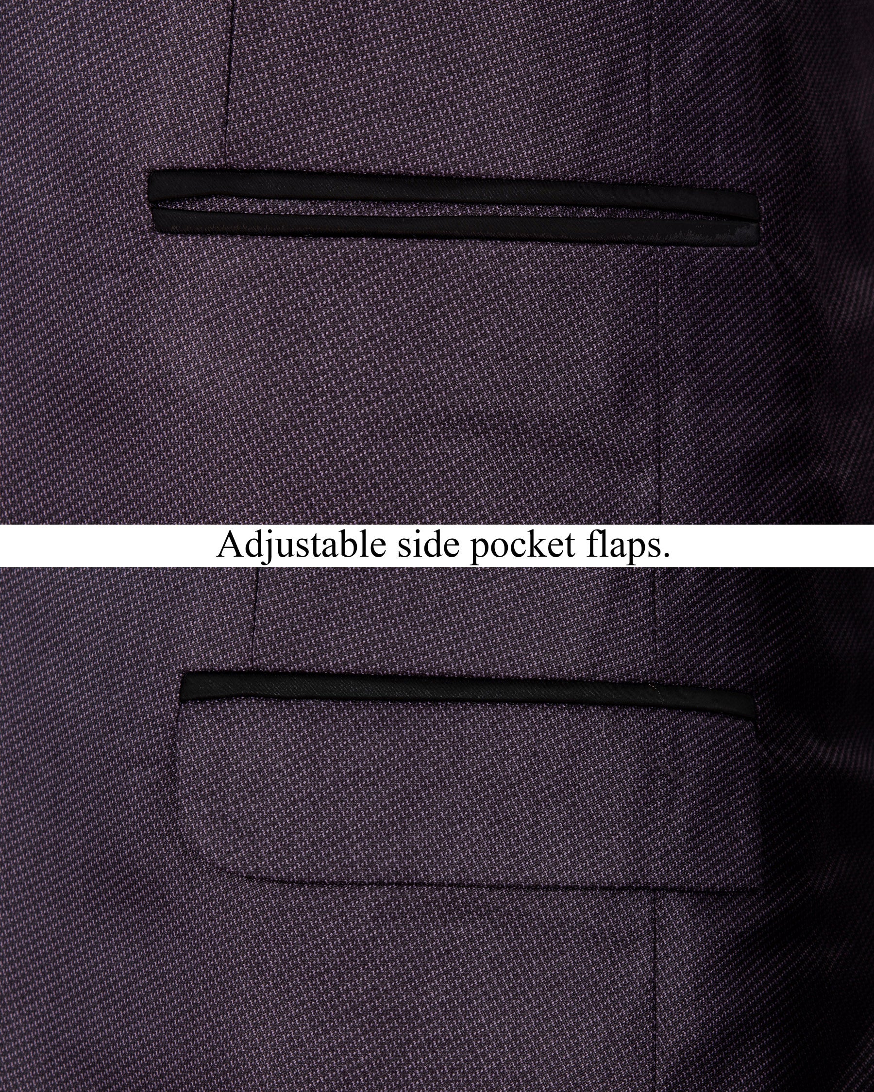 Martinique Violet Subtle Checked Woolrich Tuxedo Suit ST1274-BKL-36, ST1274-BKL-38, ST1274-BKL-40, ST1274-BKL-44, ST1274-BKL-48, ST1274-BKL-50, ST1274-BKL-54, ST1274-BKL-58, ST1274-BKL-56, ST1274-BKL-60, ST1274-BKL-42, ST1274-BKL-46, ST1274-BKL-52