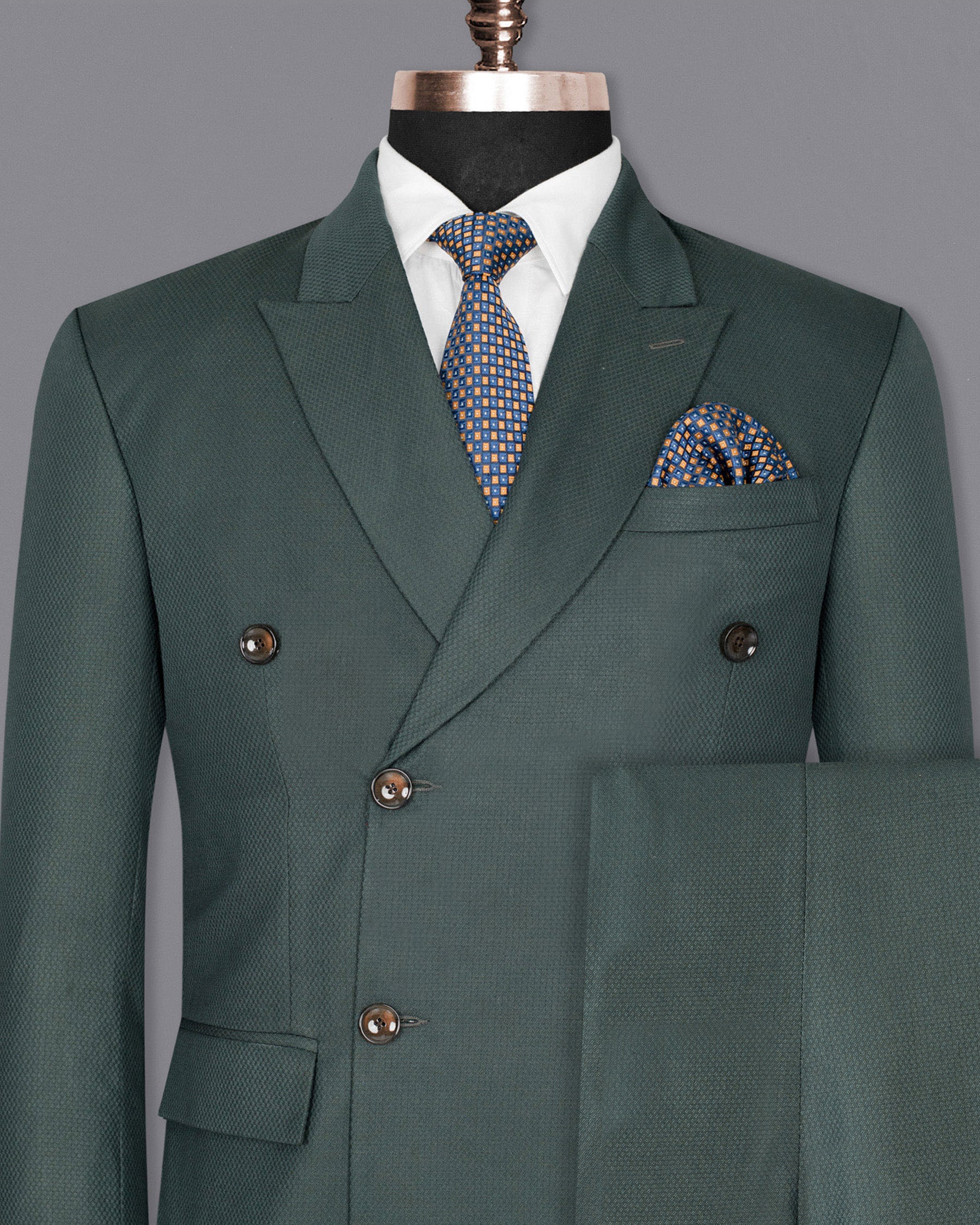 Firefly Green DouSTe-Breasted Wool Rich Suit ST1369-DB-36, ST1369-DB-38, ST1369-DB-40, ST1369-DB-42, ST1369-DB-44, ST1369-DB-46, ST1369-DB-48, ST1369-DB-50, ST1369-DB-52, ST1369-DB-54, ST1369-DB-56, ST1369-DB-58, ST1369-DB-60
