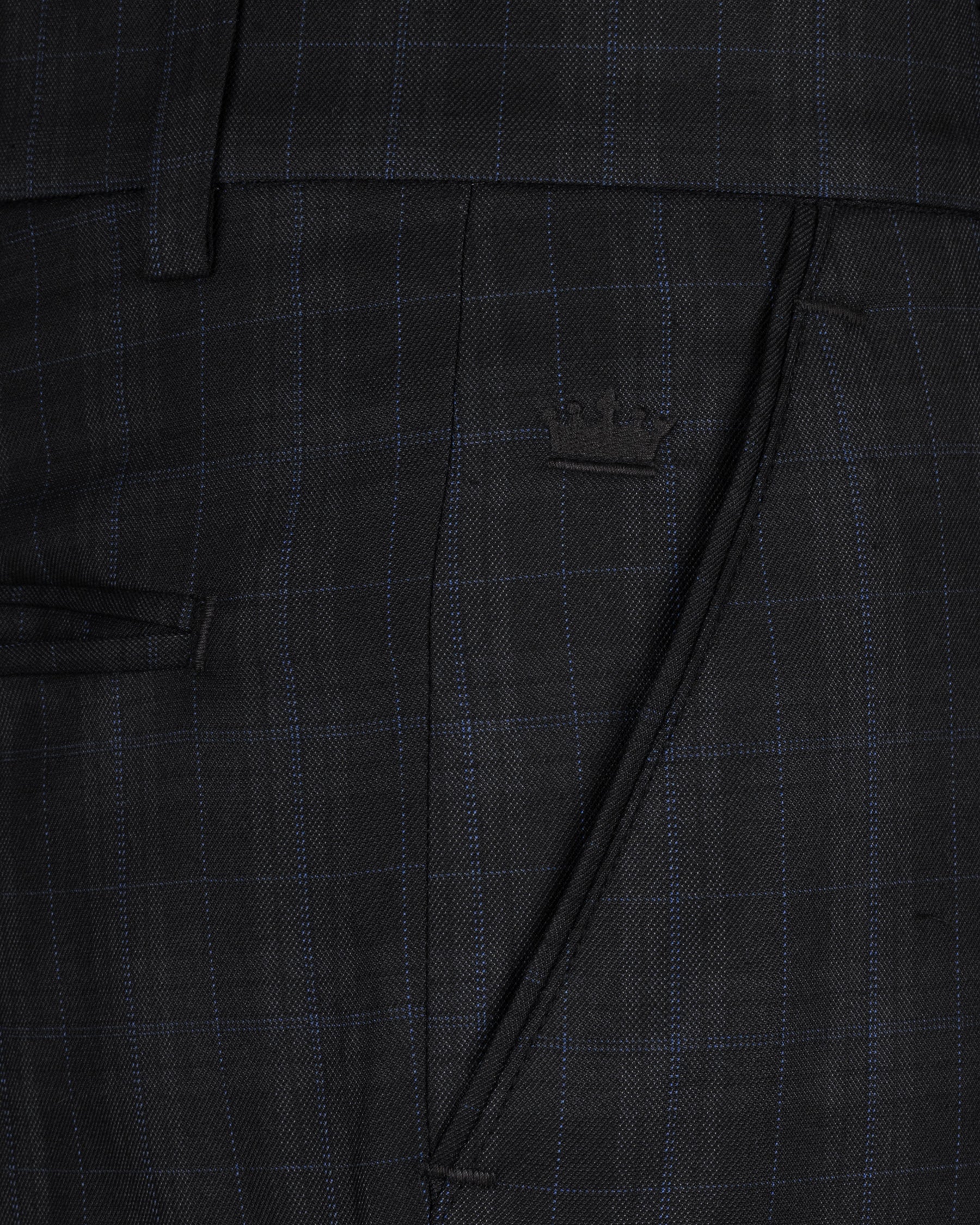 Mine Shaft Black Plaid Cross Buttoned Bandhgala Wool Rich Suit ST1387-CBG-36, ST1387-CBG-38, ST1387-CBG-40, ST1387-CBG-42, ST1387-CBG-44, ST1387-CBG-46, ST1387-CBG-48, ST1387-CBG-50, ST1387-CBG-52, ST1387-CBG-54, ST1387-CBG-56, ST1387-CBG-58, ST1387-CBG-60