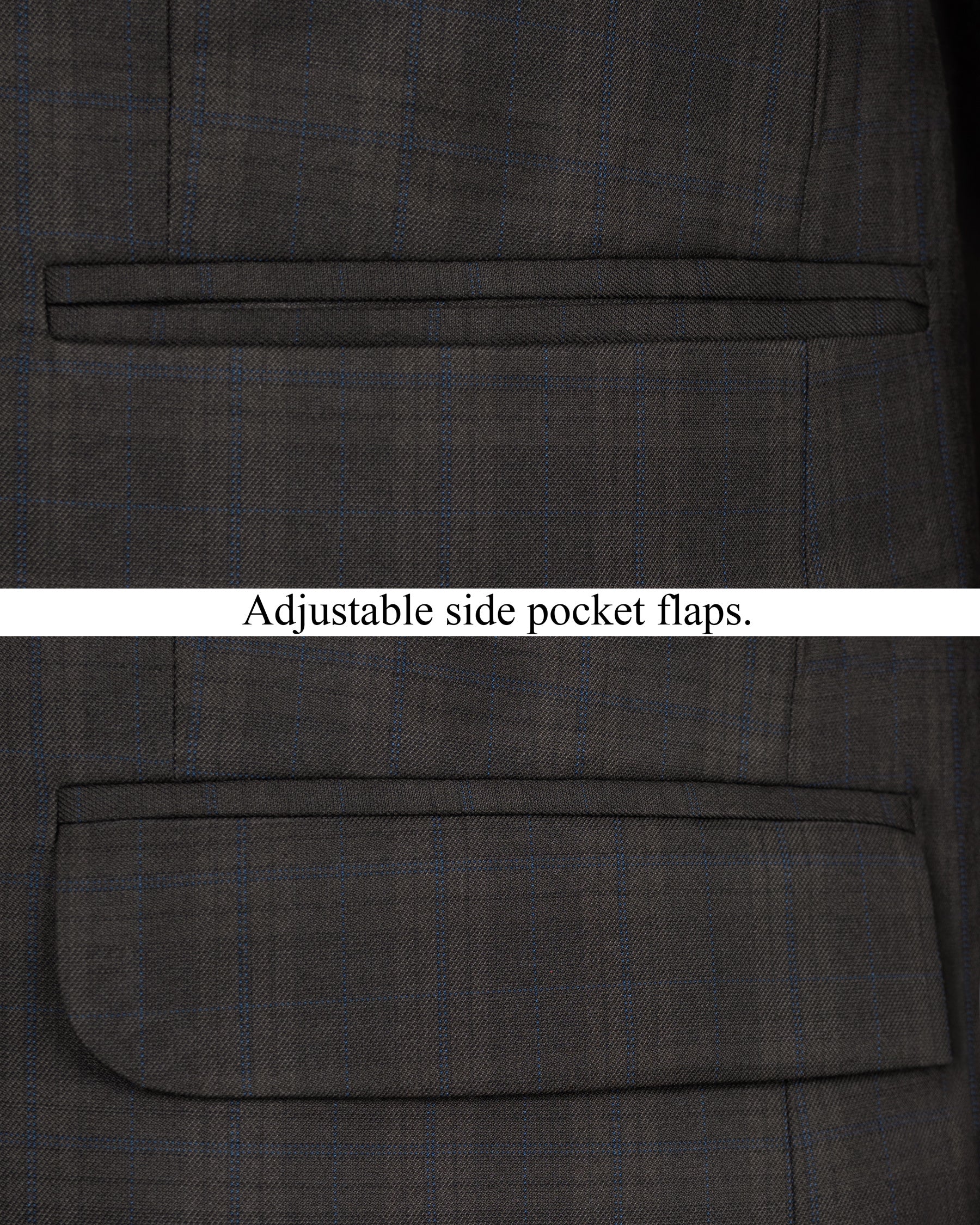 Thunder brown Plaid Cross Buttoned Bandhgala Wool Rich Suit ST1424-CBG-36, ST1424-CBG-38, ST1424-CBG-40, ST1424-CBG-42, ST1424-CBG-44, ST1424-CBG-46, ST1424-CBG-48, ST1424-CBG-50, ST1424-CBG-52, ST1424-CBG-54, ST1424-CBG-56, ST1424-CBG-58, ST1424-CBG-60