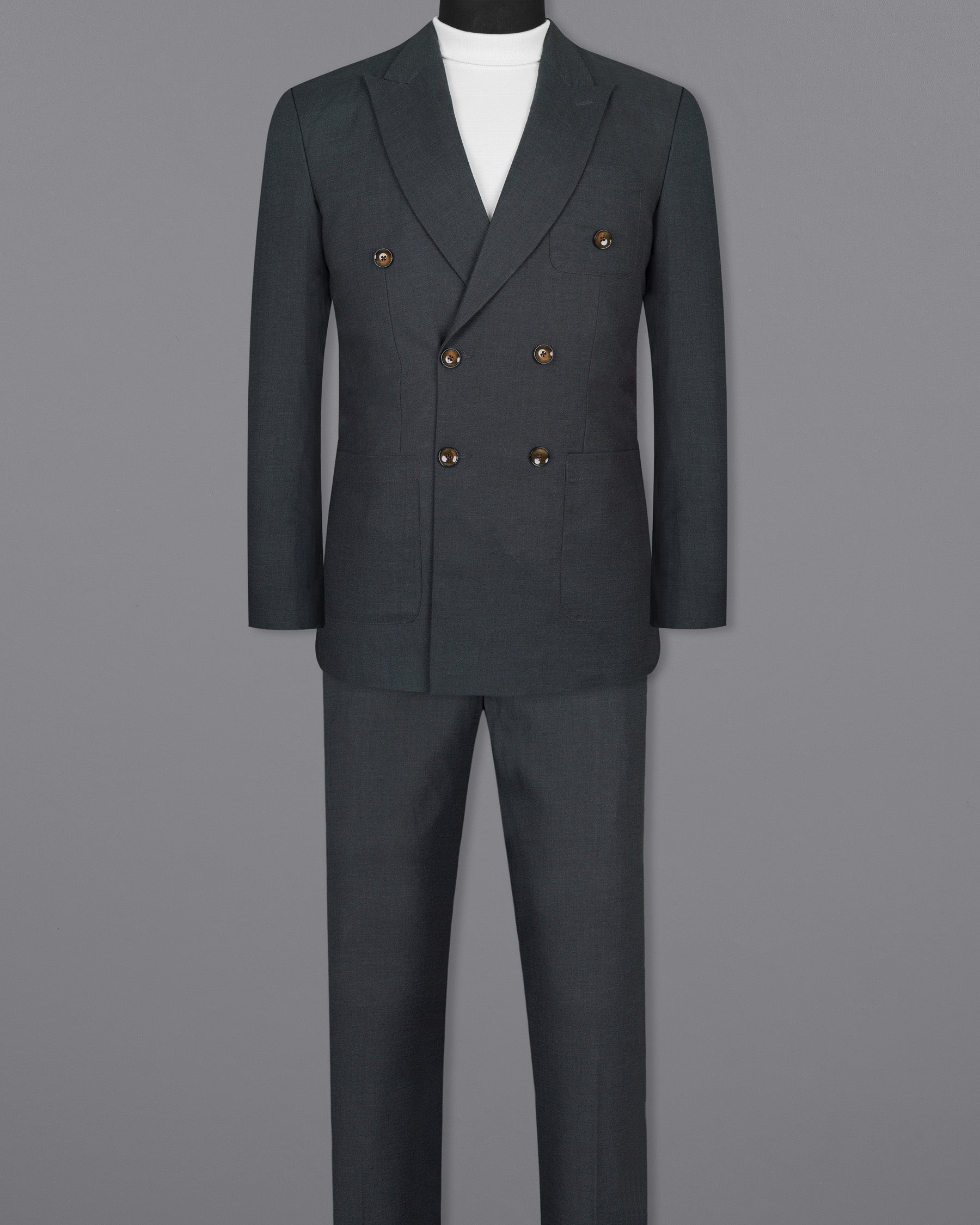 Piano Grey Double Breasted Woolrich Sports Suit