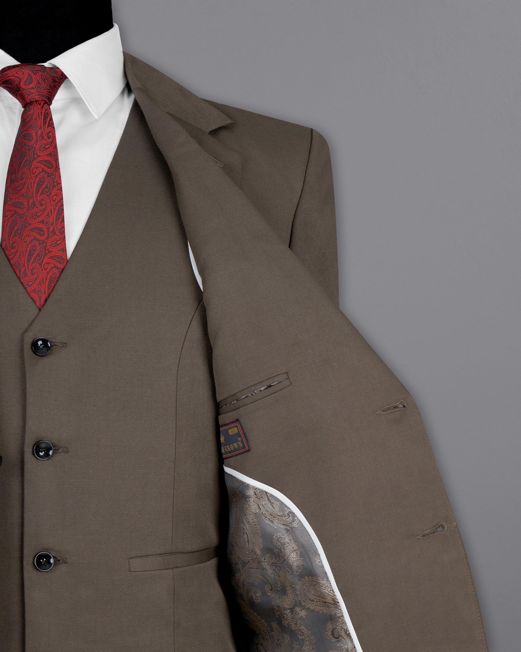 Don Juan Brown Wool Rich Suit ST1496-SB-36, ST1496-SB-38, ST1496-SB-40, ST1496-SB-42, ST1496-SB-44, ST1496-SB-46, ST1496-SB-48, ST1496-SB-50, ST1496-SB-52, ST1496-SB-54, ST1496-SB-56, ST1496-SB-58, ST1496-SB-60