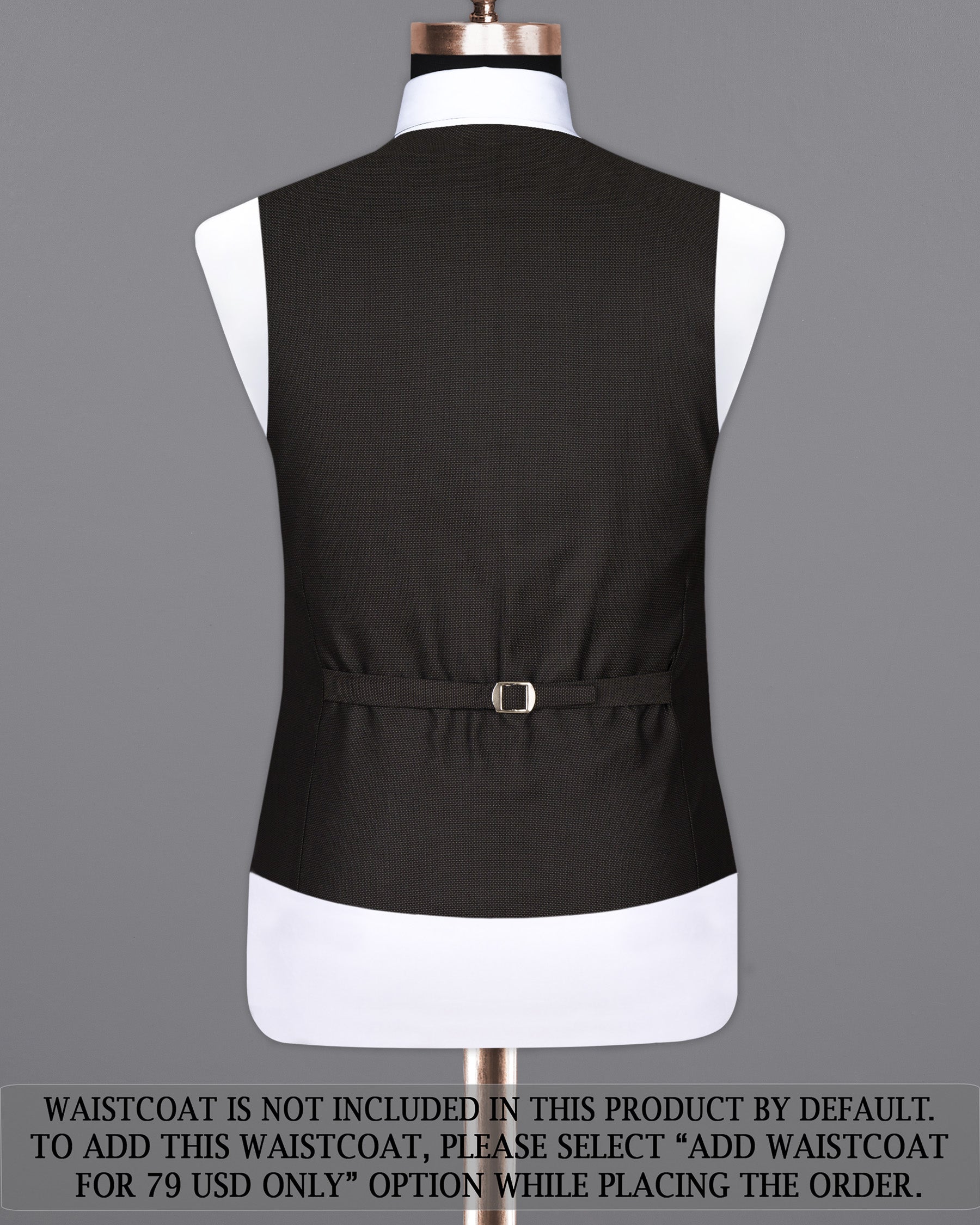 Dark Brown Cross Placket Wool Rich Bandhgala Suit